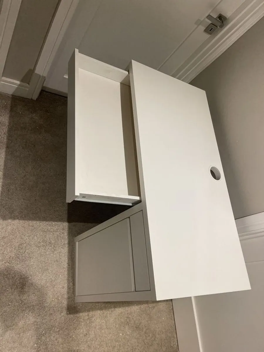 ikea  white desk with drawers and shelves - Image 4