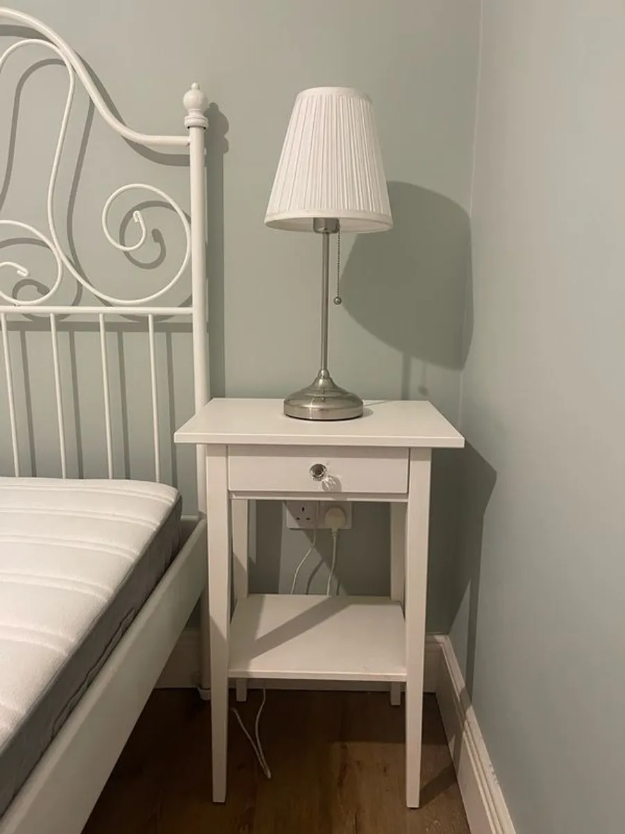 King Size Metal Frame Bed with Mattress & Bedside Lockers - Image 3