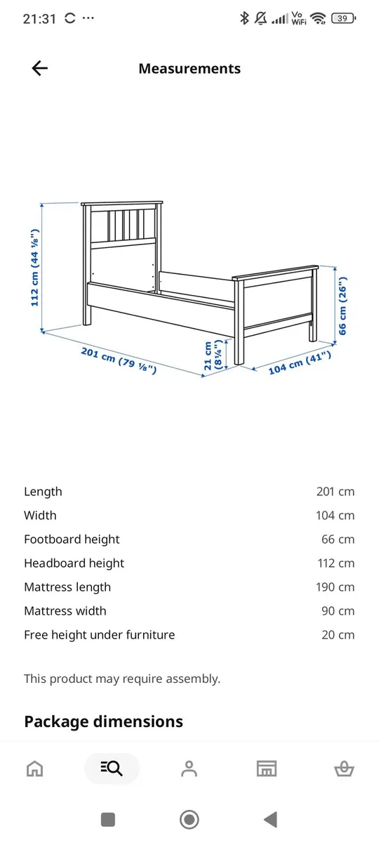 Two white framed Hemmnes IKEA single beds - Image 2