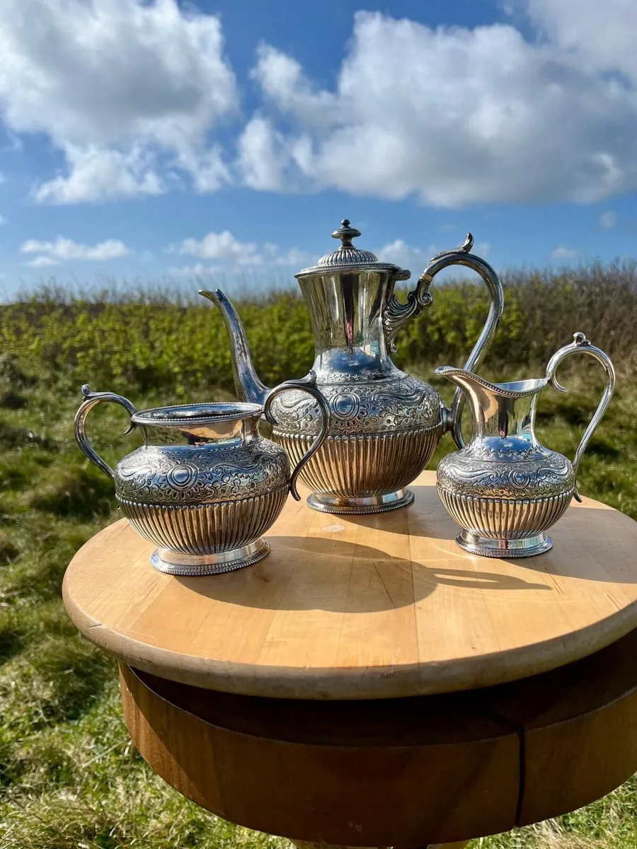 Antique Victorian Large Three Piece Teaset - Image 1