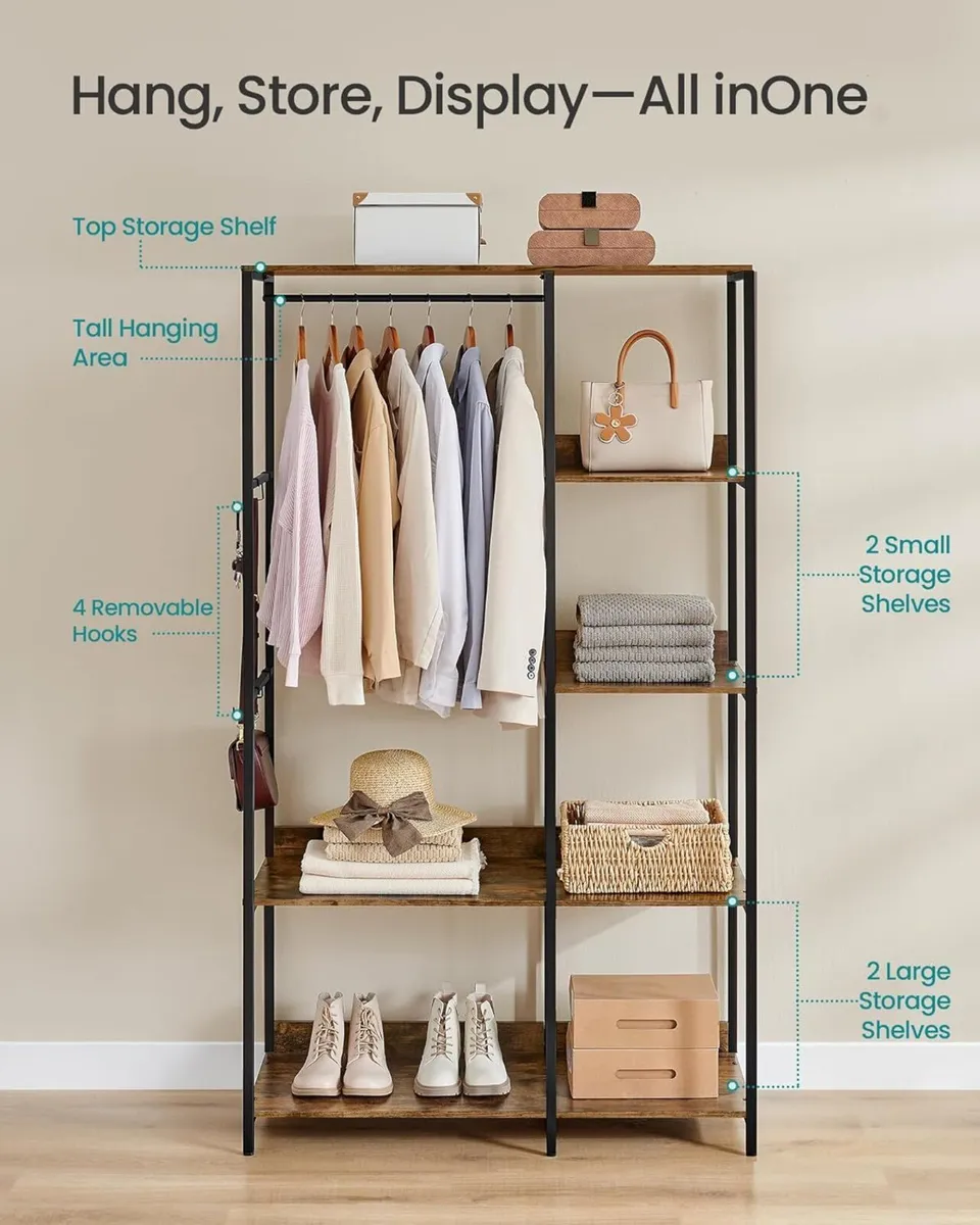 Portable Clothes Wardrobe Foldable Closet Rack - Image 4