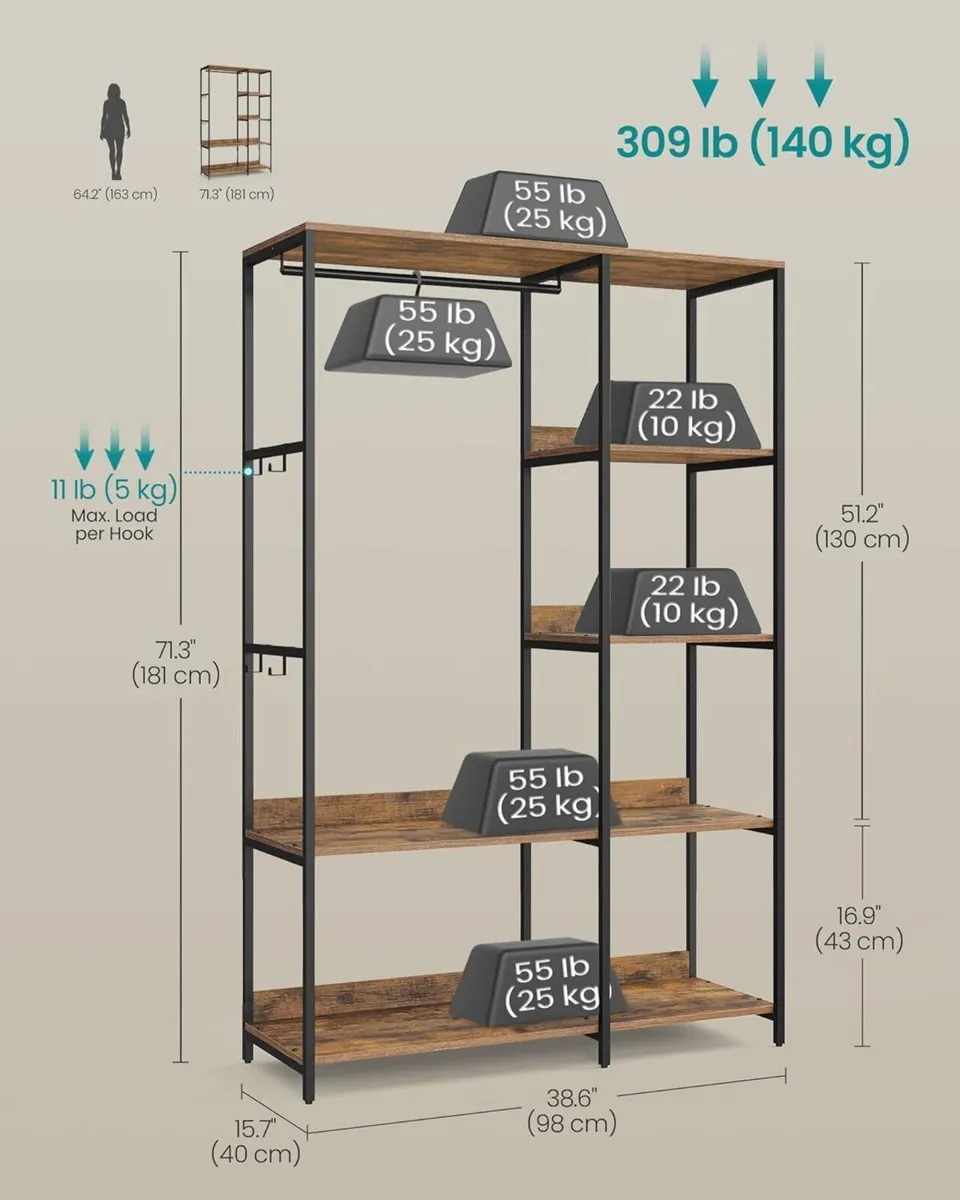 Portable Clothes Wardrobe Foldable Closet Rack - Image 2