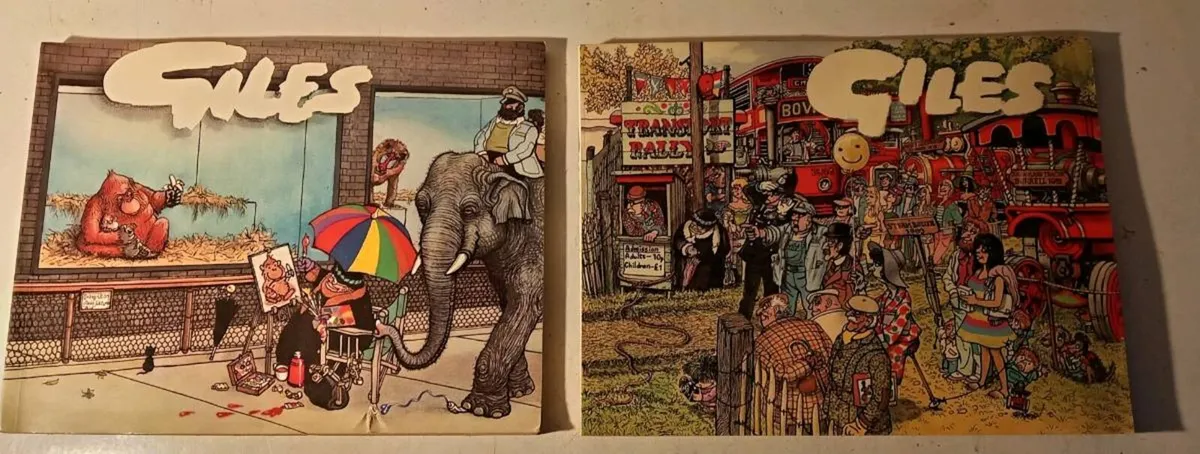 Two Vintage Giles Cartoon Books