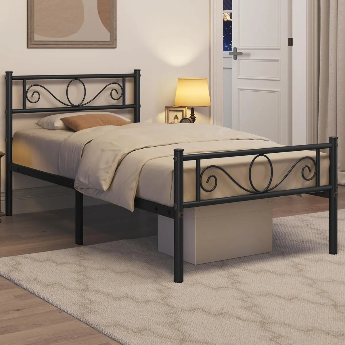 3ft Single Metal Bed Frame Solid Bedstead Base - Image 3
