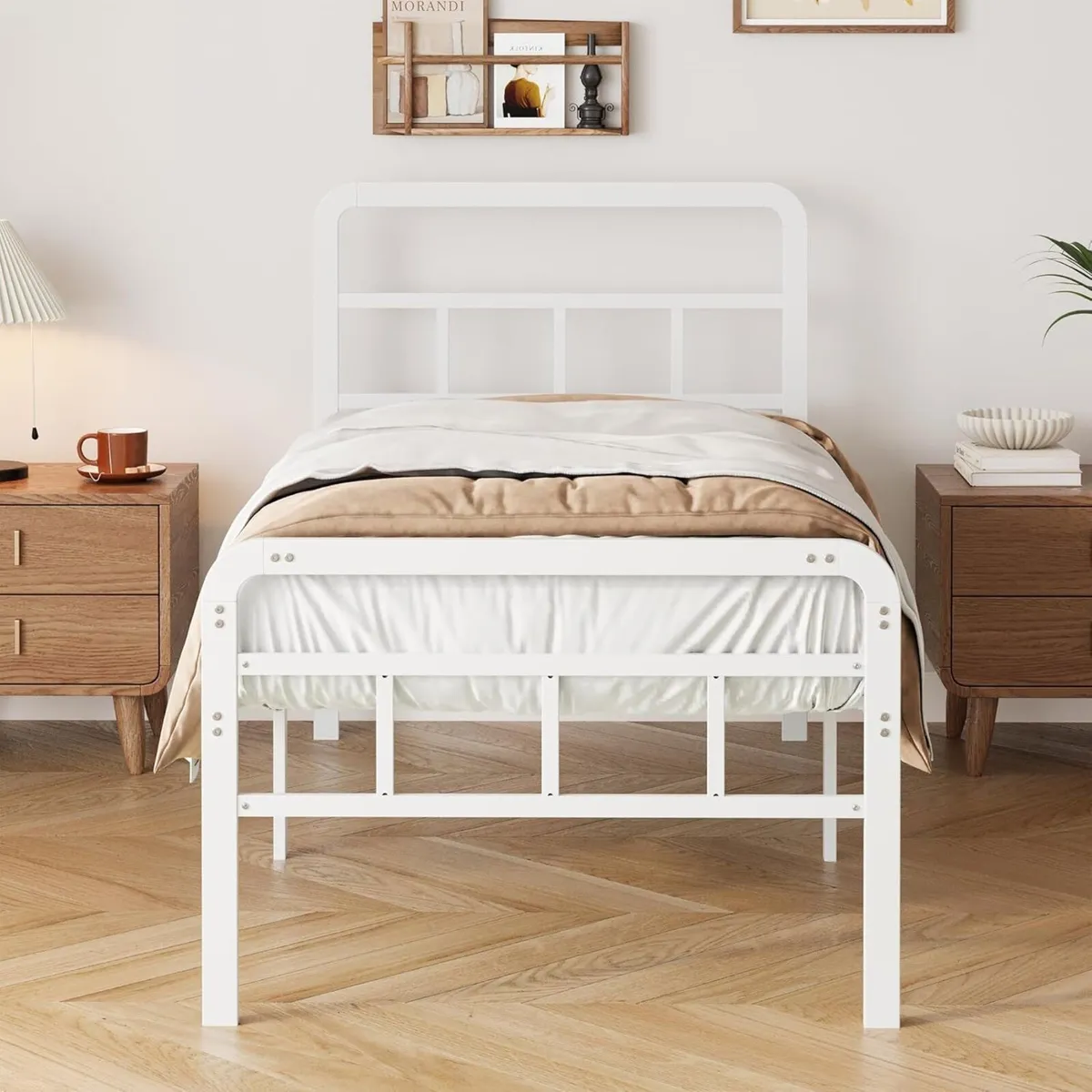 2ft6 Small Single Bed Frame with Headboard and - Image 3