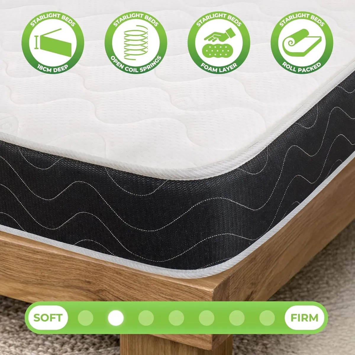 Midnight Cooltouch Sprung Hybrid Single Memory - Image 4