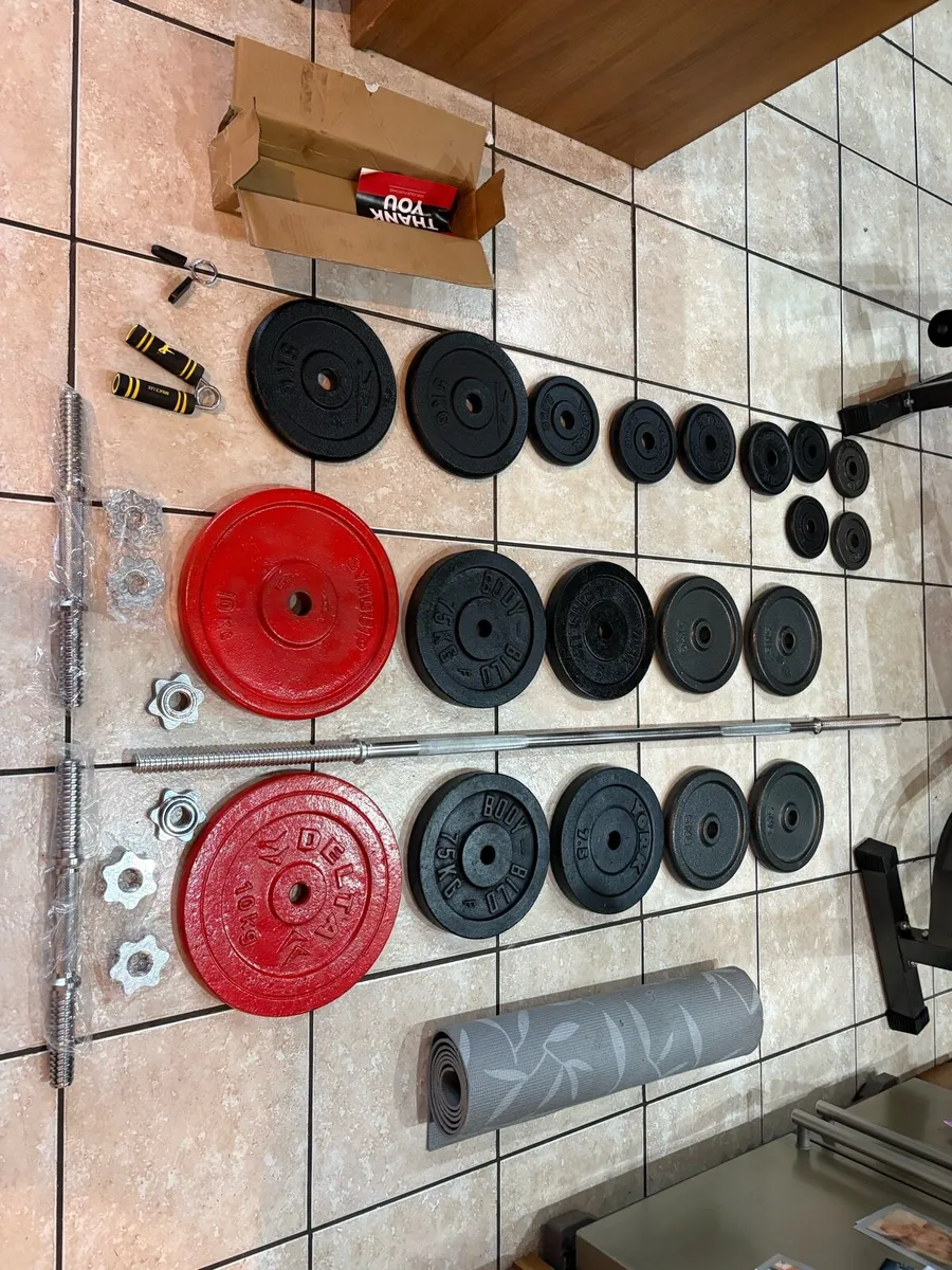 LARGE SIZED WEIGHT BENCH, 100KG METAL WEIGHT SET!! - Image 2