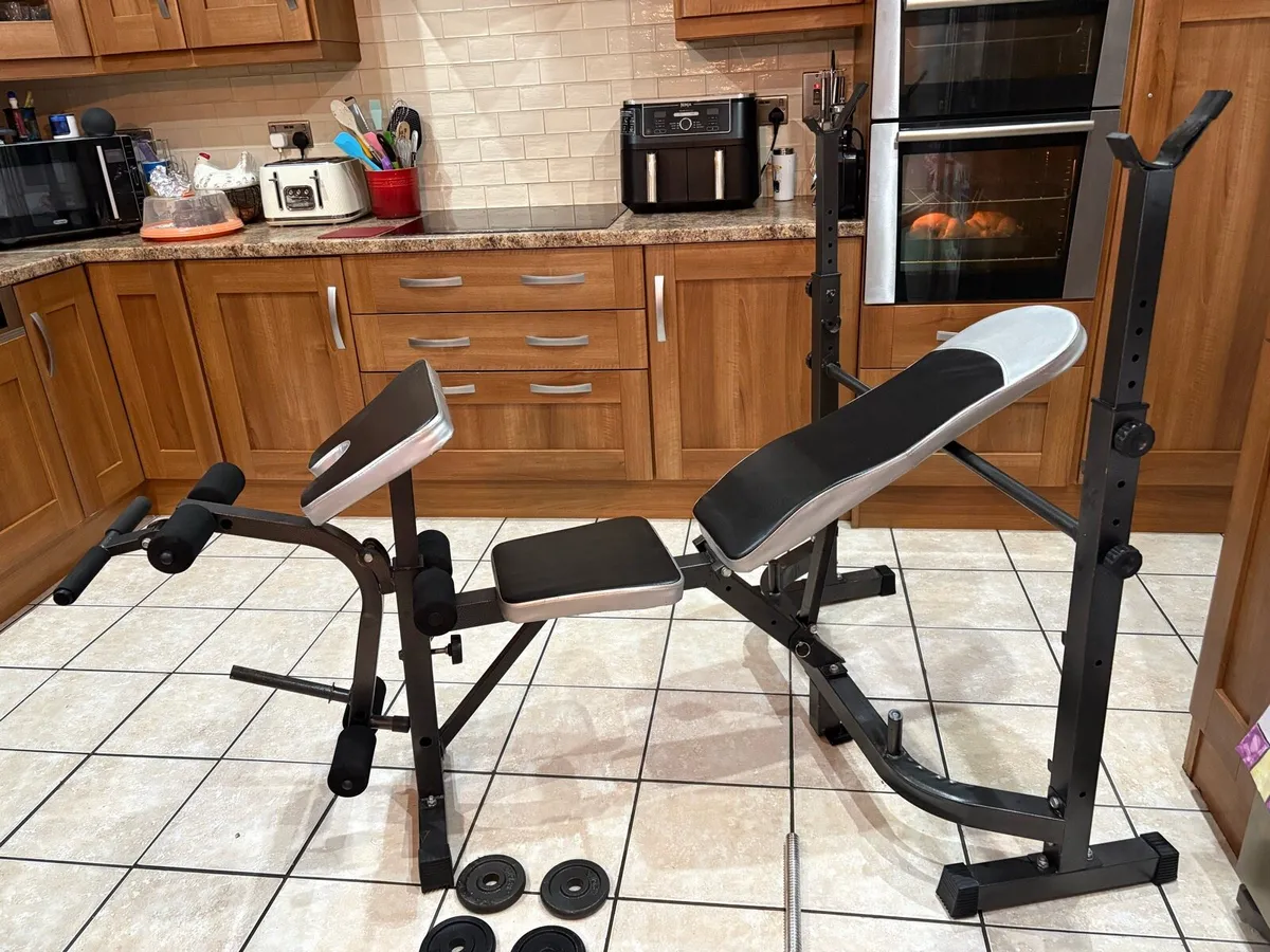 LARGE SIZED WEIGHT BENCH, 100KG METAL WEIGHT SET!! - Image 3