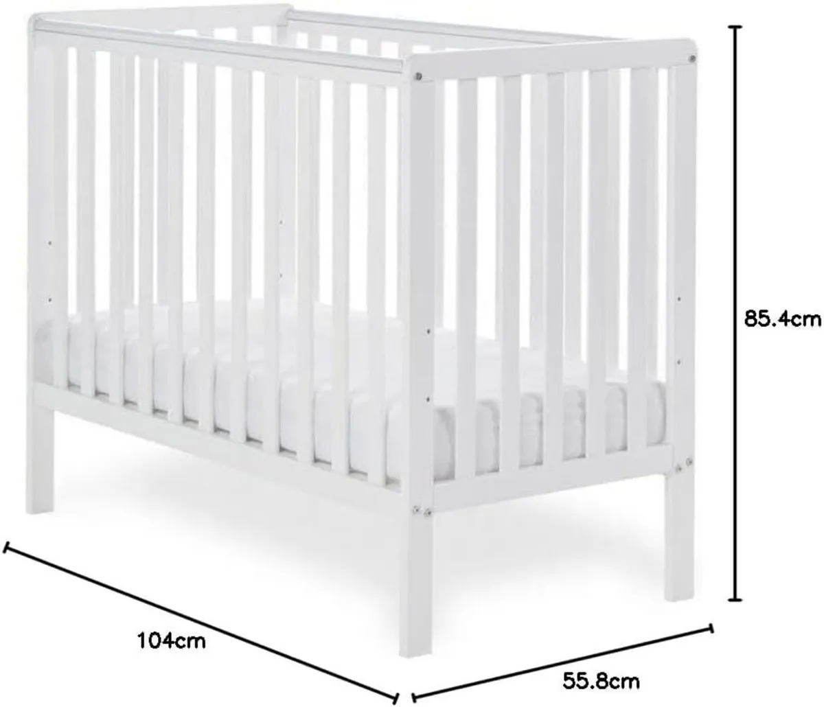 Bantam Space Saver Cot – White Compact Baby - Image 2