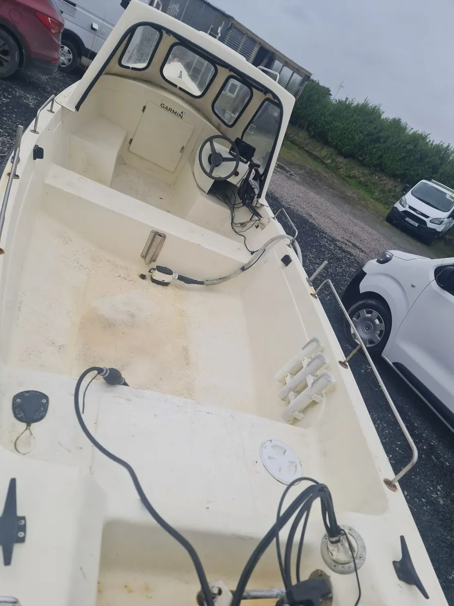 16ft orkney longliner cabin 15hp mercury trailer - Image 4