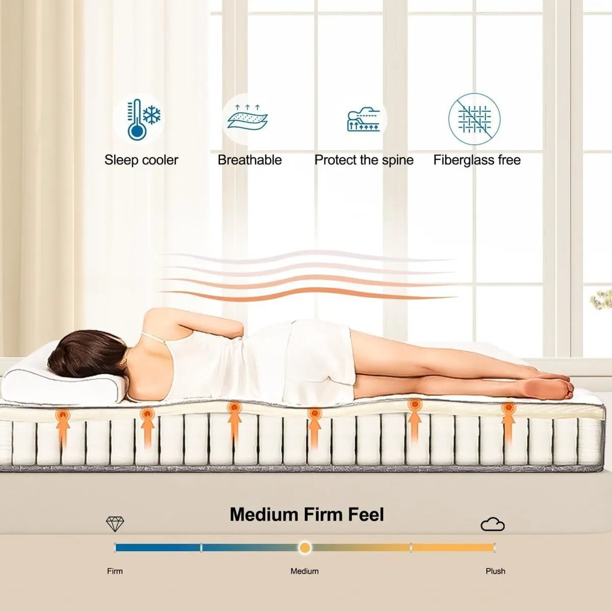 Hybrid Mattress Single-Size 31cm 3FT Medium Firm - Image 4