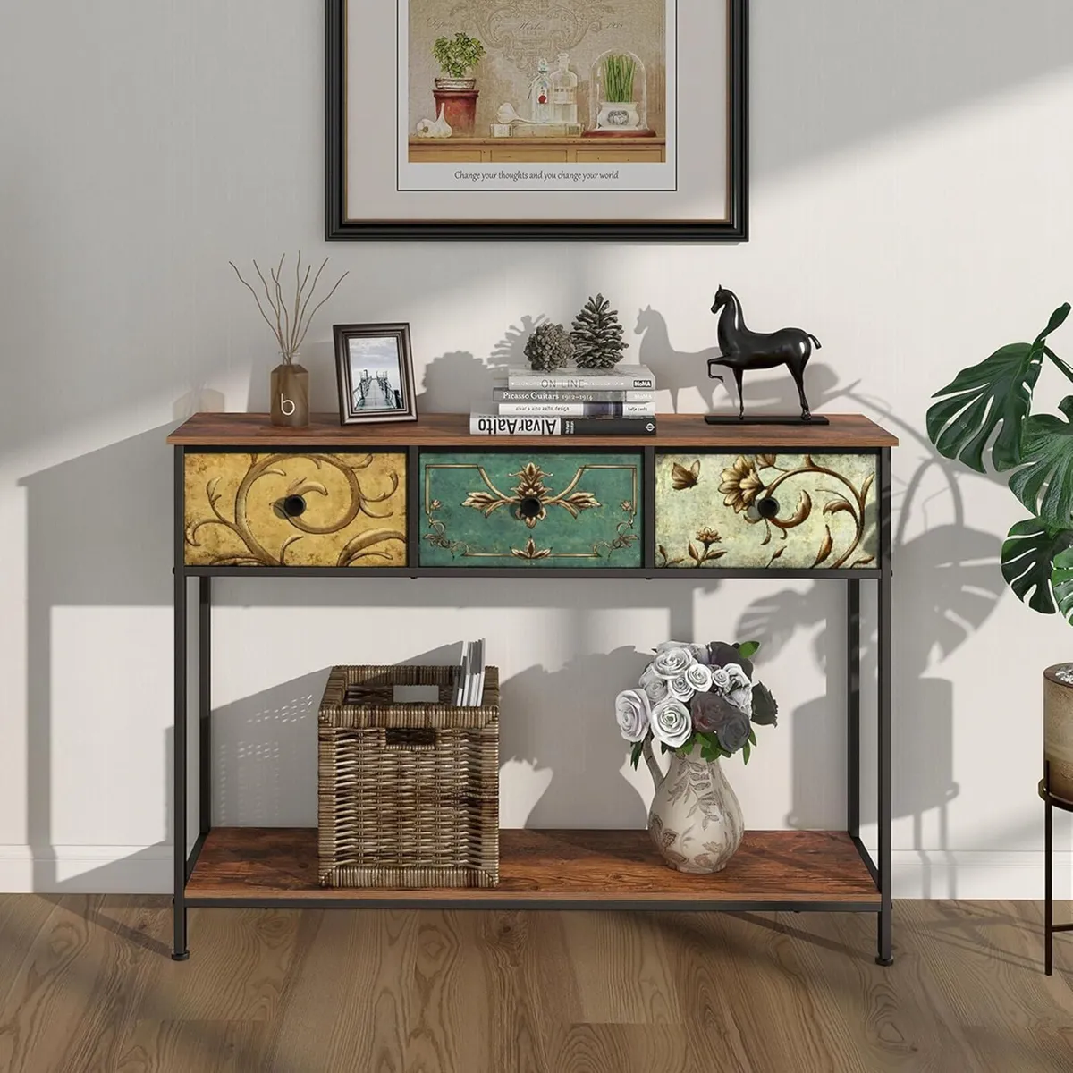 Console Table for Hallway Slim with 3 Drawers - Image 4