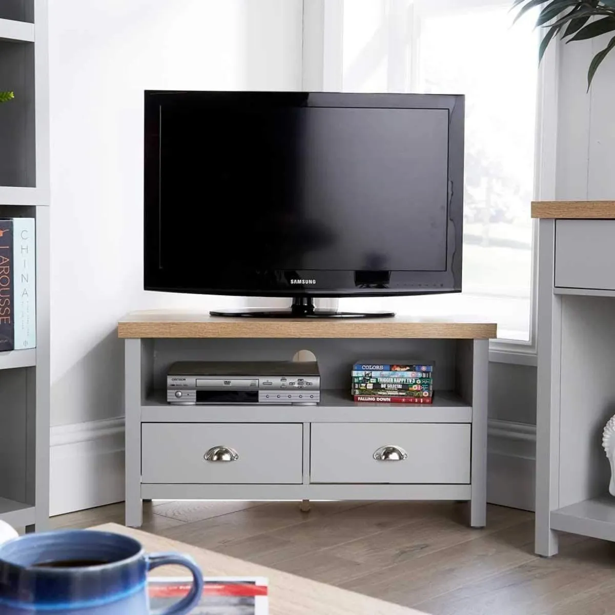 Corner TV Stand Entertainment Cabinet Television - Image 2