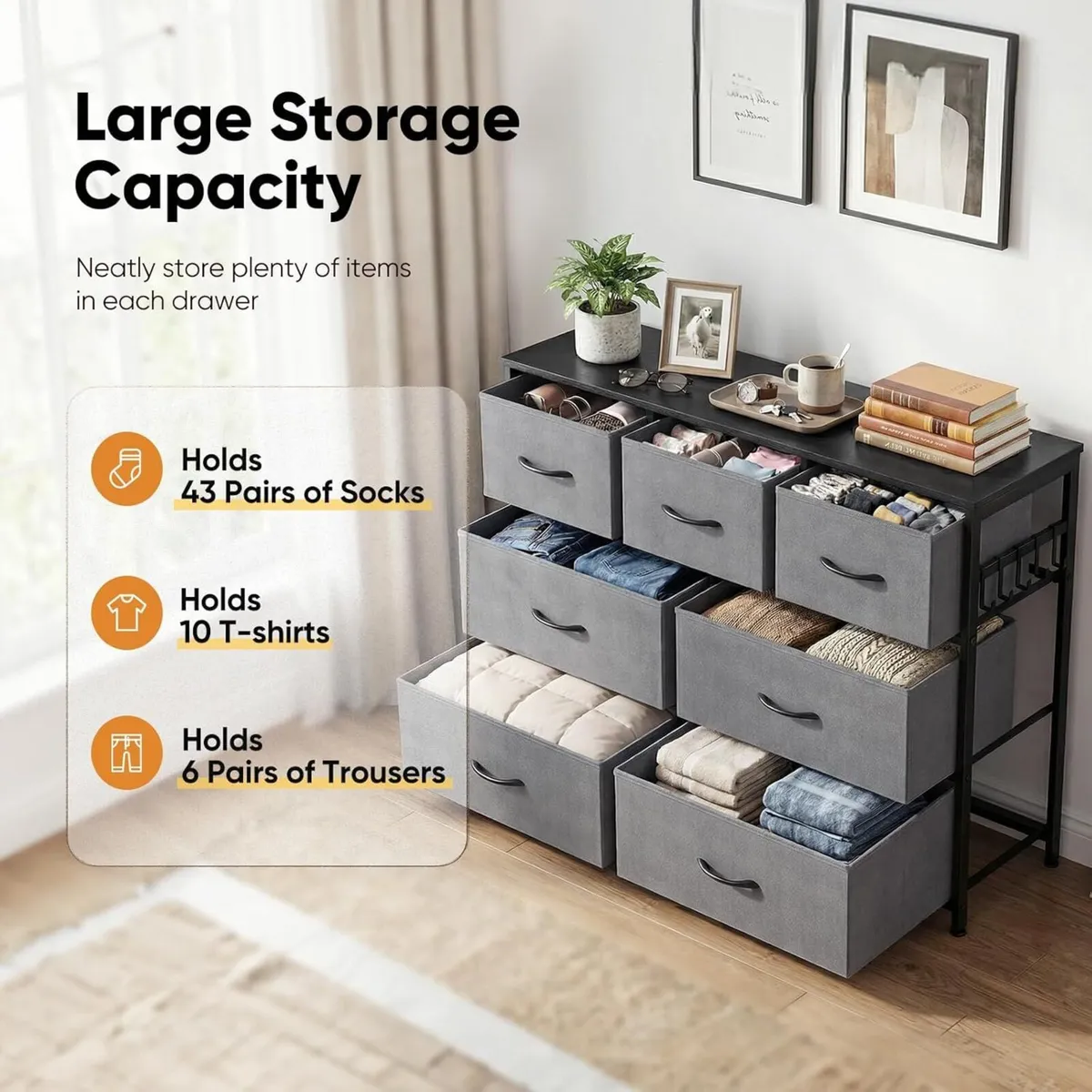 Fabric Chest of Drawer with 7 Drawers Home - Image 2