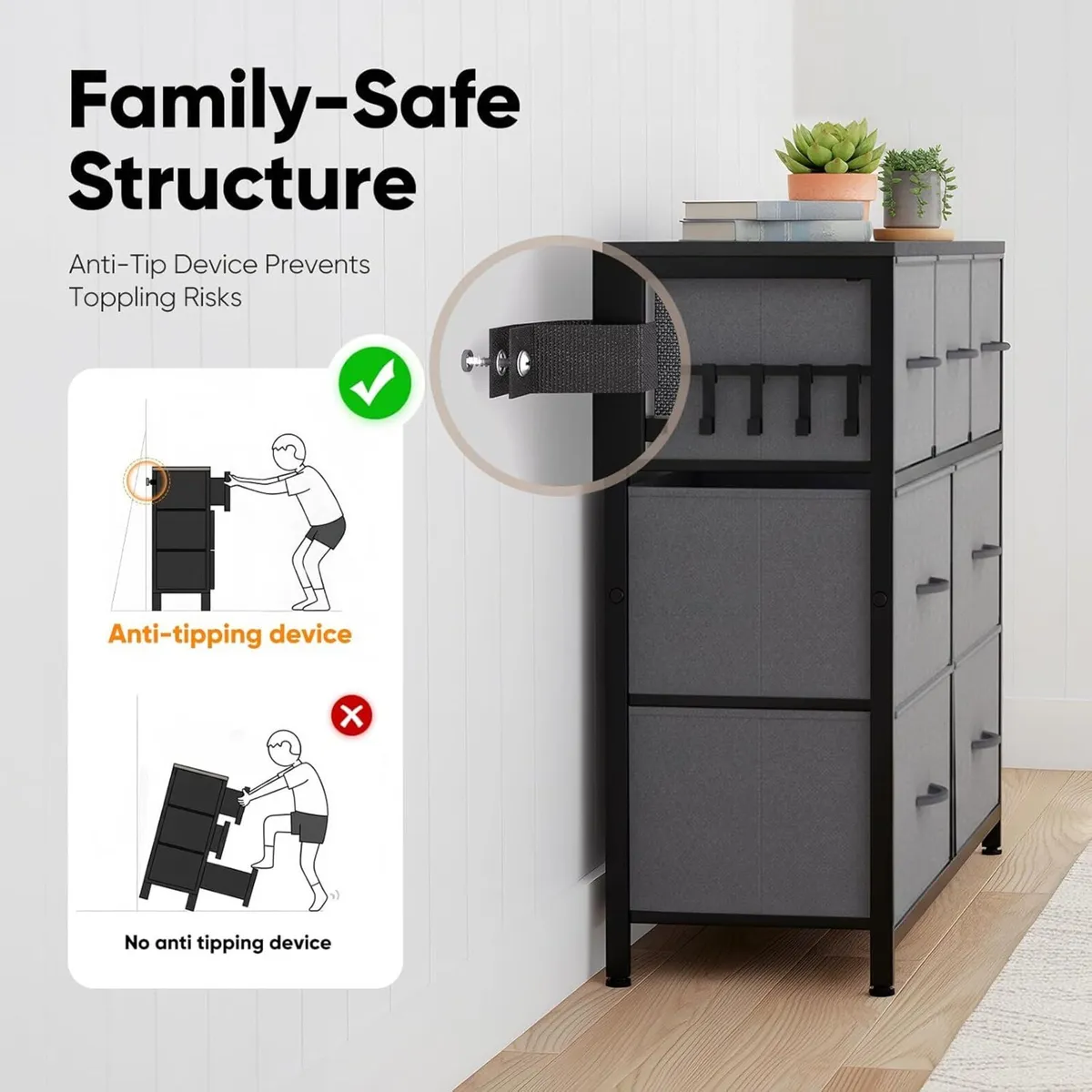 Fabric Chest of Drawer with 7 Drawers Home - Image 4