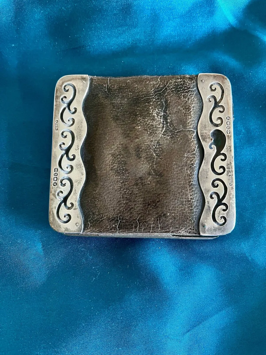 Antique Victorian Silver and Leather Wallet - Image 2