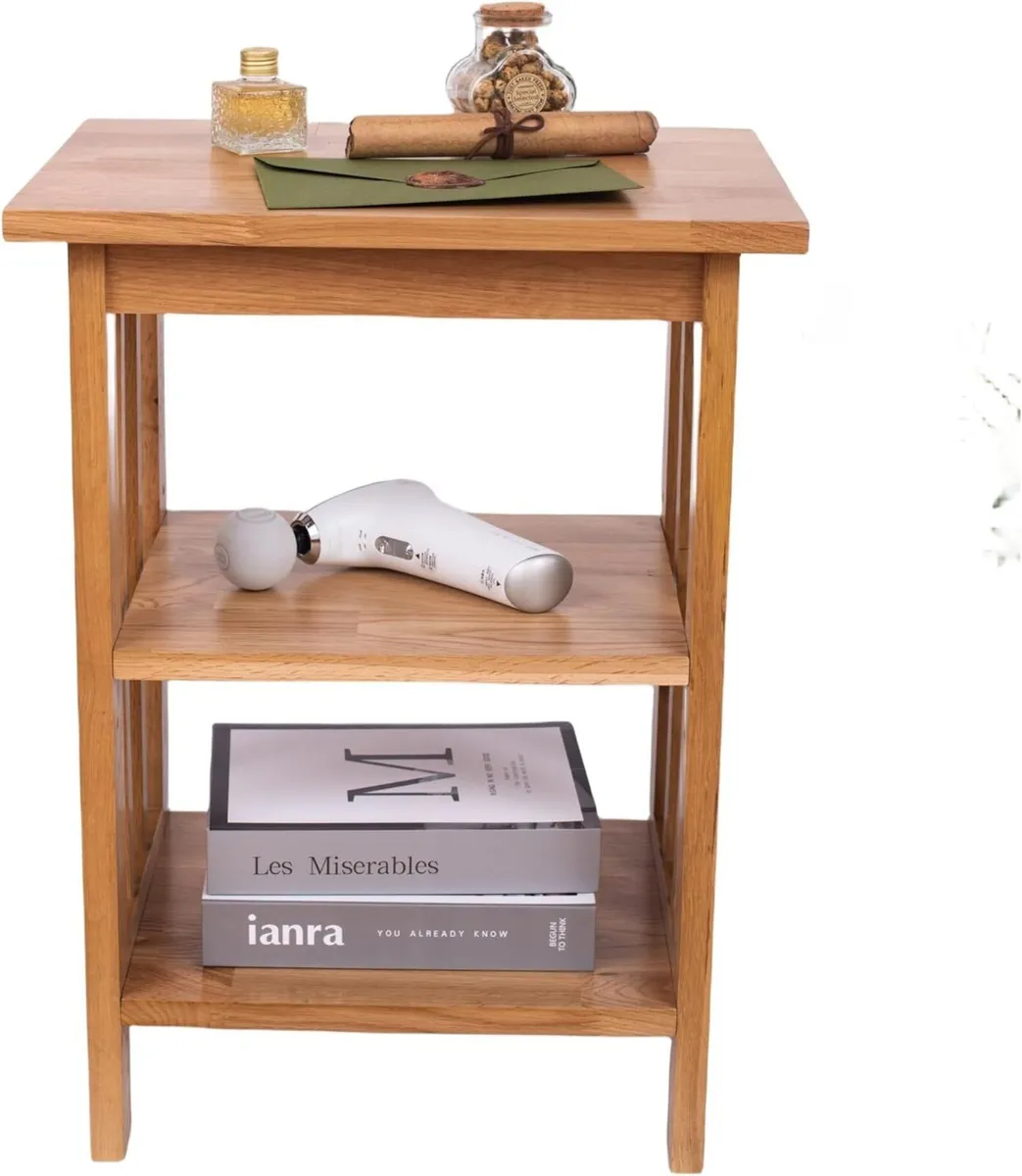 Solid Frame 2 Storage Shelves Night Table - Image 1