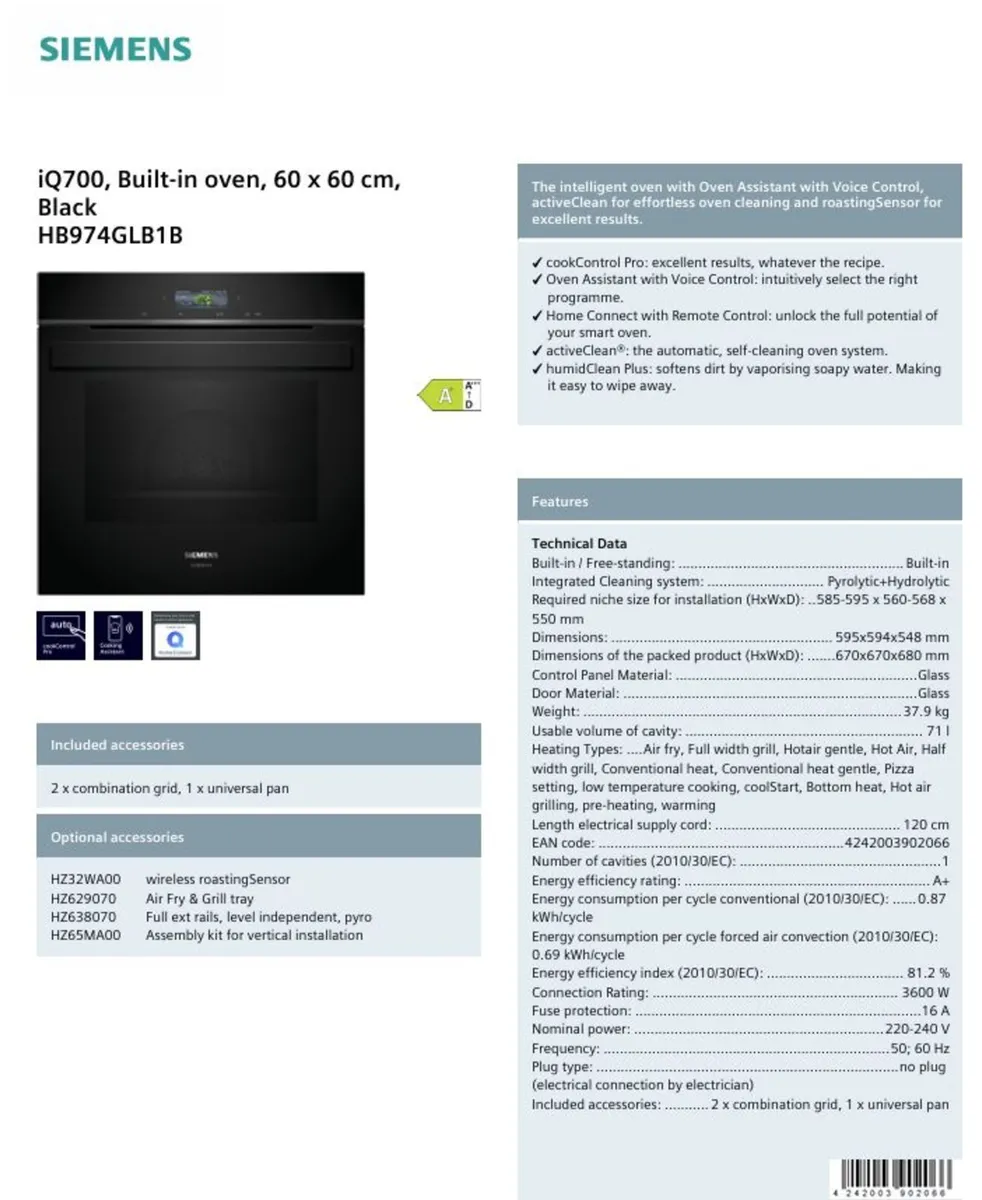 SIEMENS OVEN - Image 2