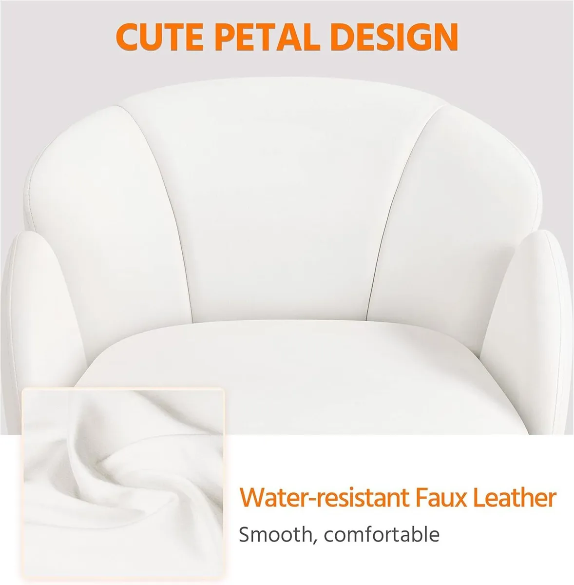 Faux Leather Desk Chair Cute Makeup Vanity Modern - Image 4