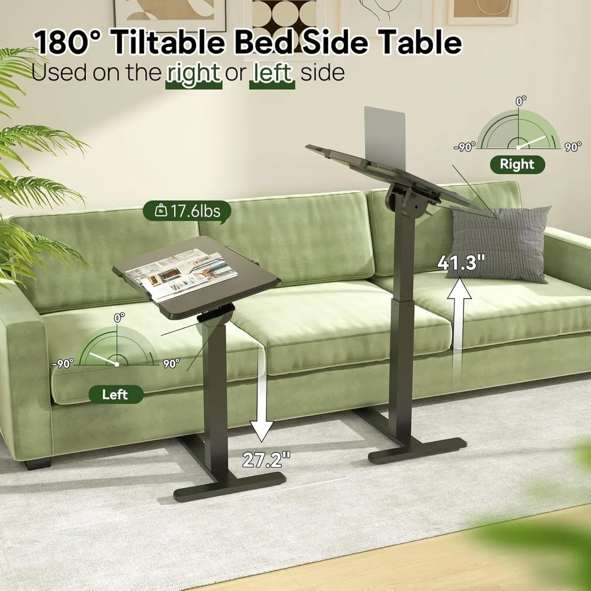 Rolling Laptop Desk Mobile Standing Height - Image 3