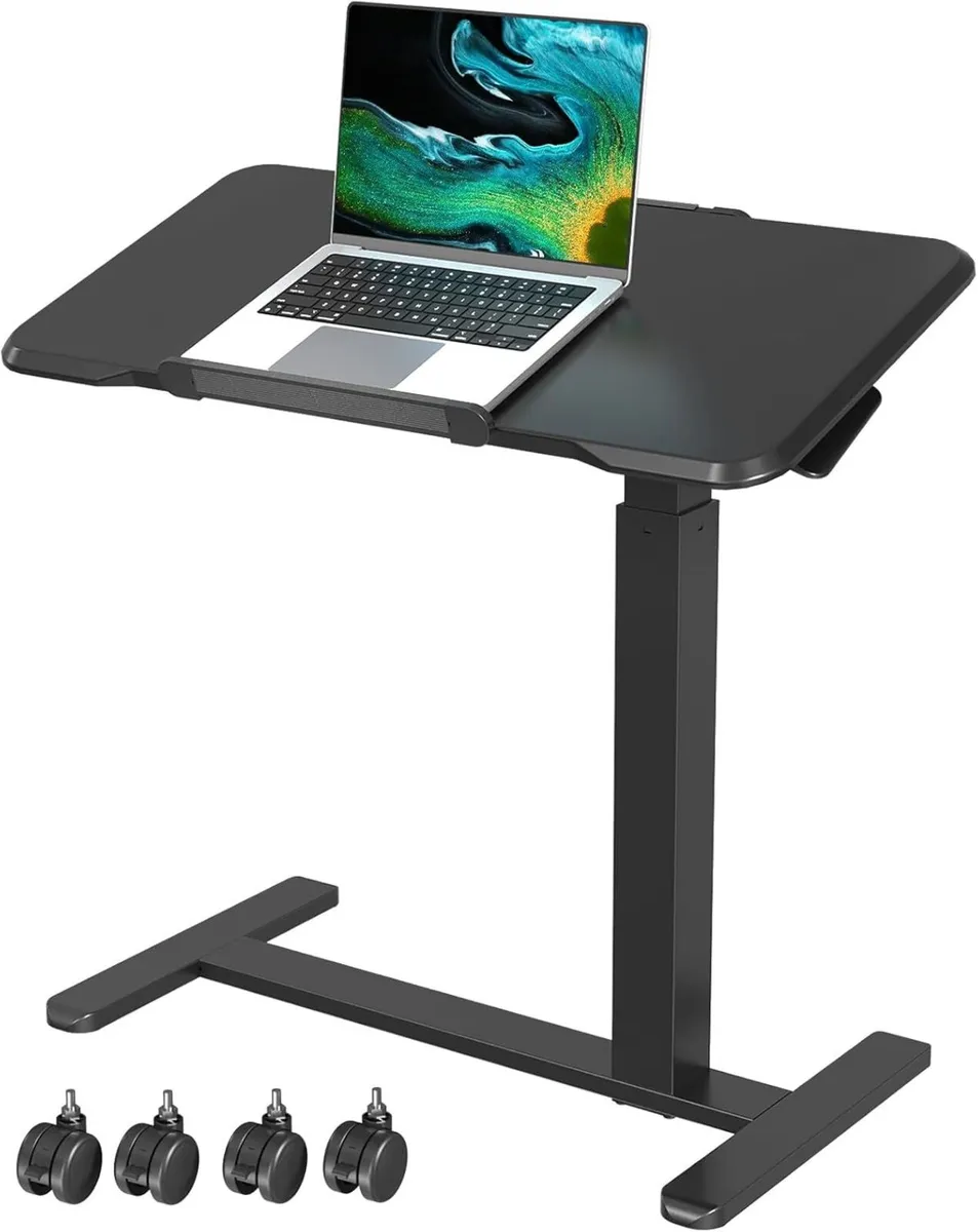 Rolling Laptop Desk Mobile Standing Height - Image 1