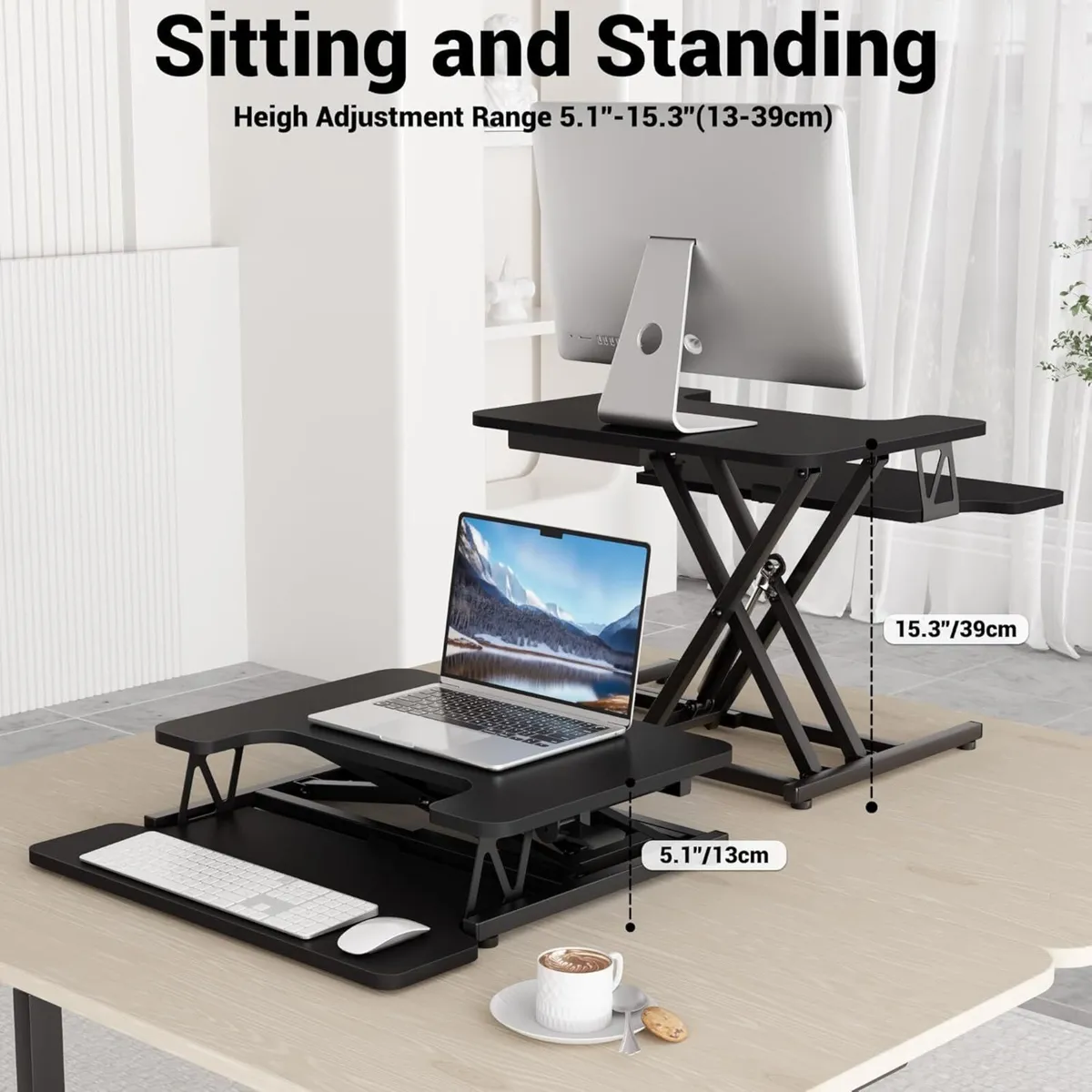 RGOMAKER Standing Desk Converter 22/55cm Wide - Image 4