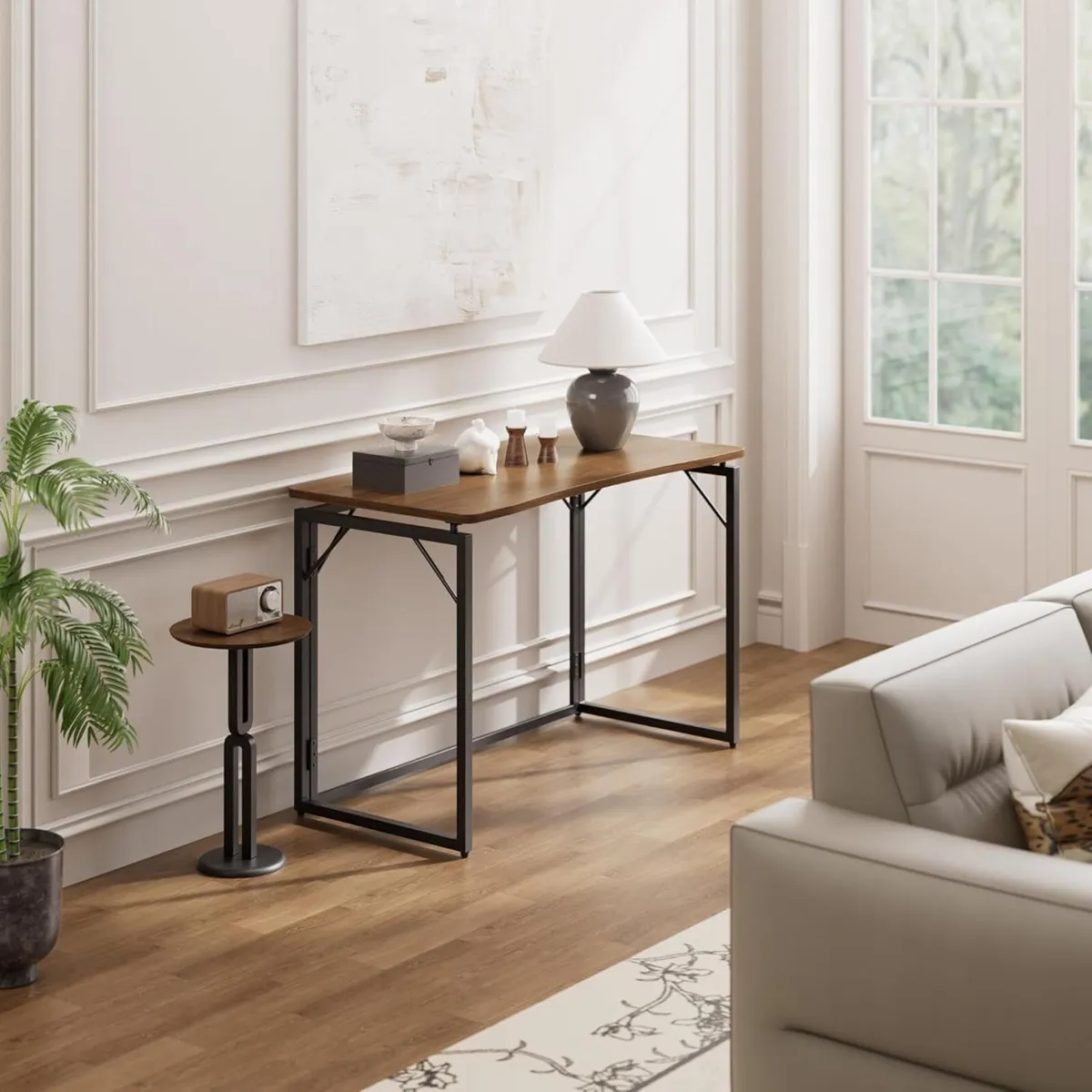 31.5 Folding Desk - Brown No Assembly Small - Image 4