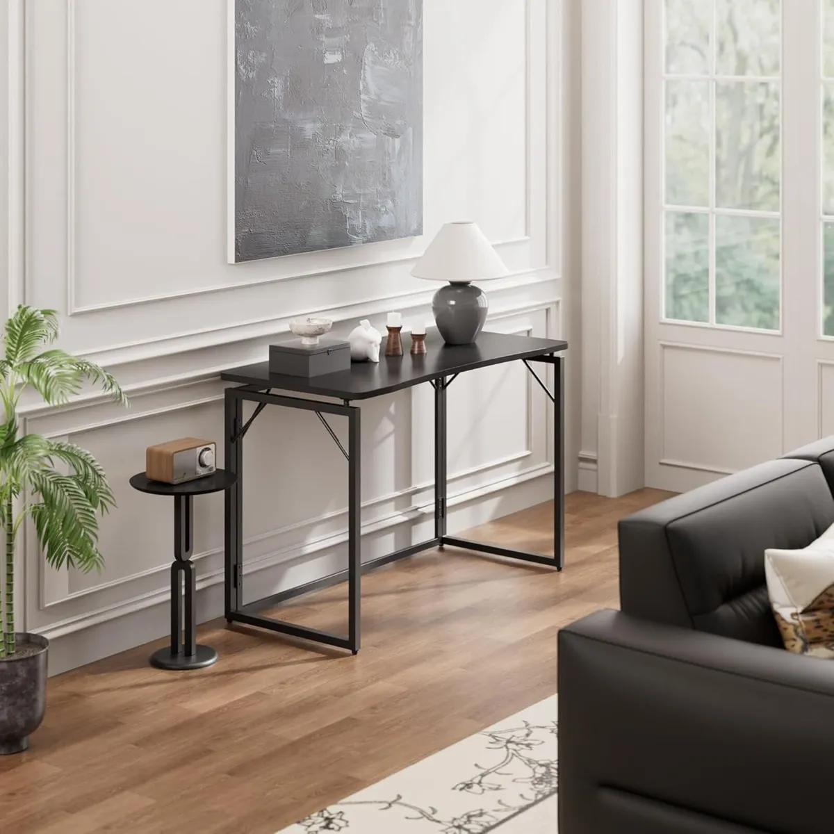 Black 31.5 Folding Desk No Assembly Small - Image 4