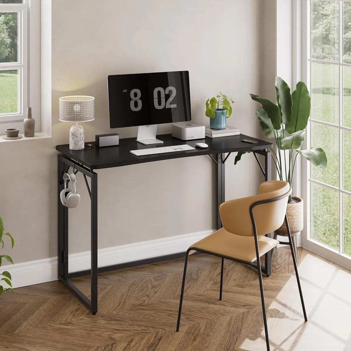 Black 31.5 Folding Desk No Assembly Small - Image 2