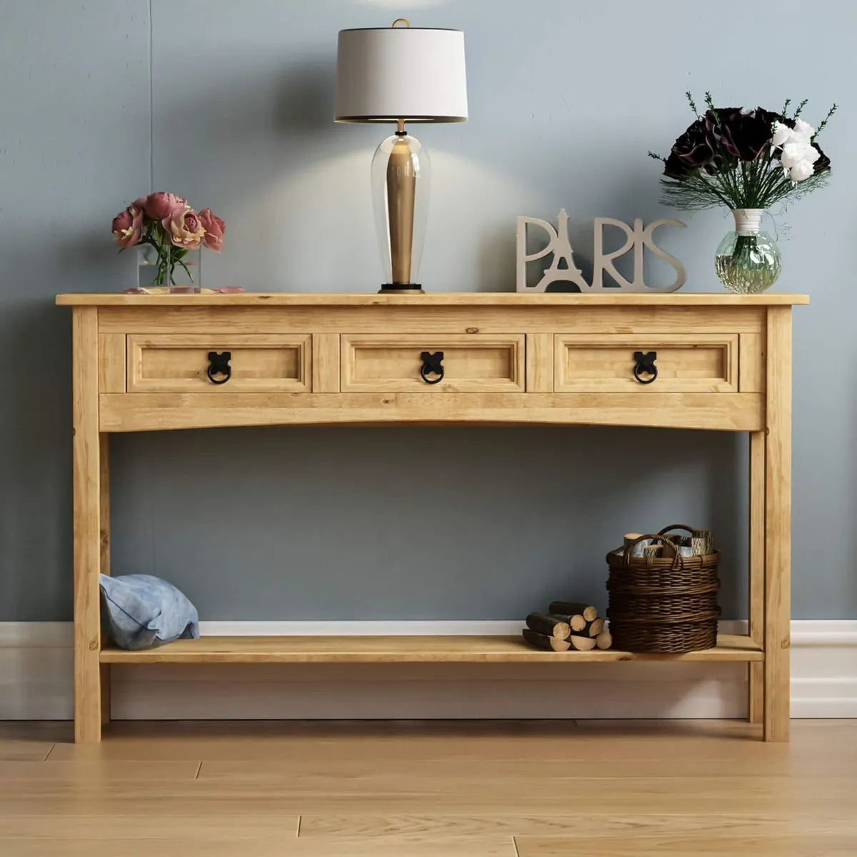 Rectangular Corona Console Table 3 Drawer With - Image 3