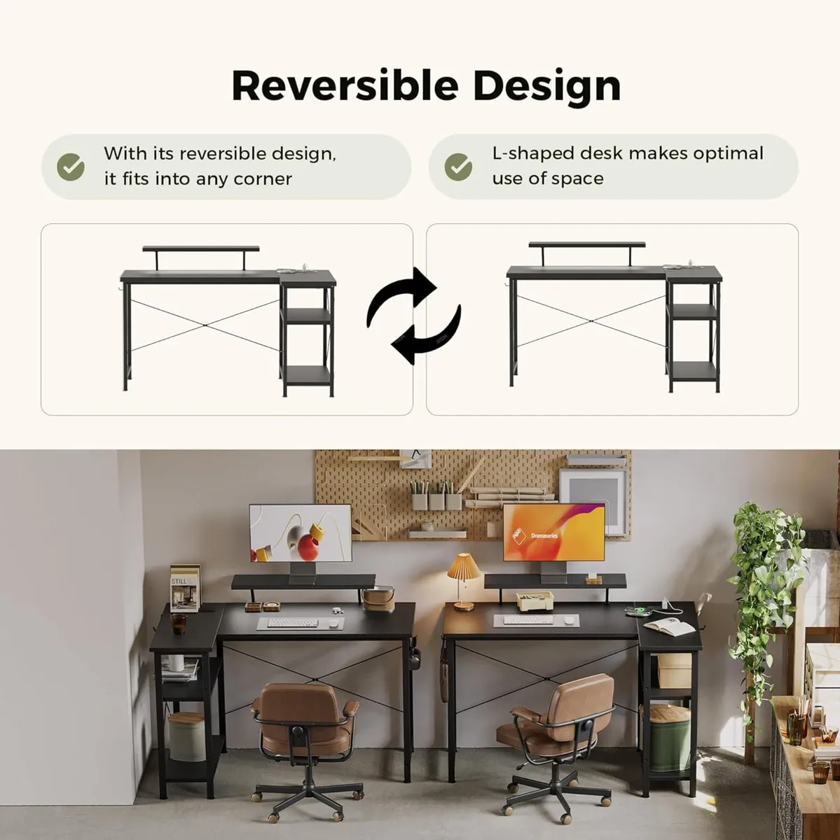 Small L-Shaped Desk with LED 120x70cm Computer - Image 4