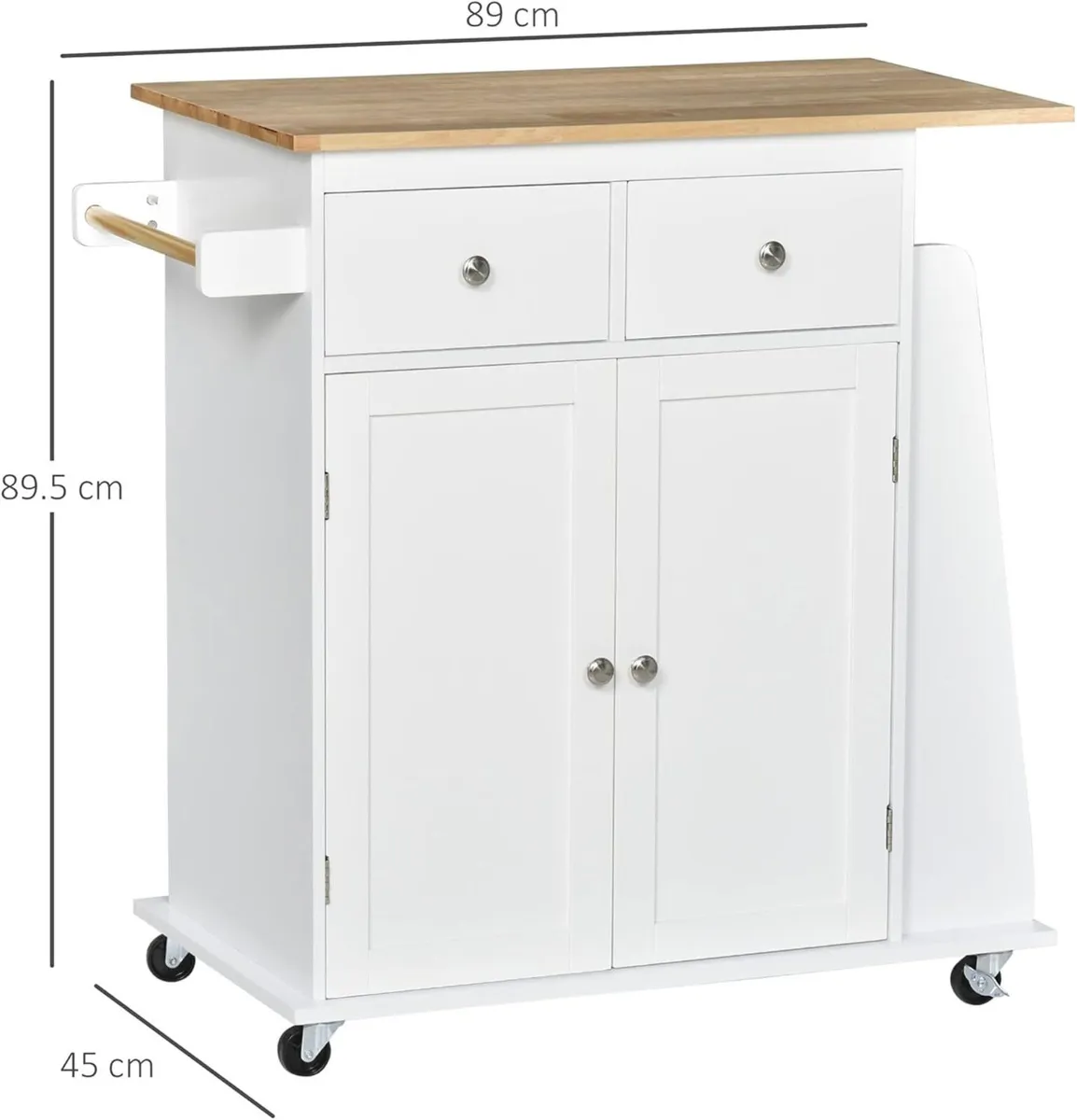 Kitchen Island on Wheels Mobile Storage Trolley - Image 3