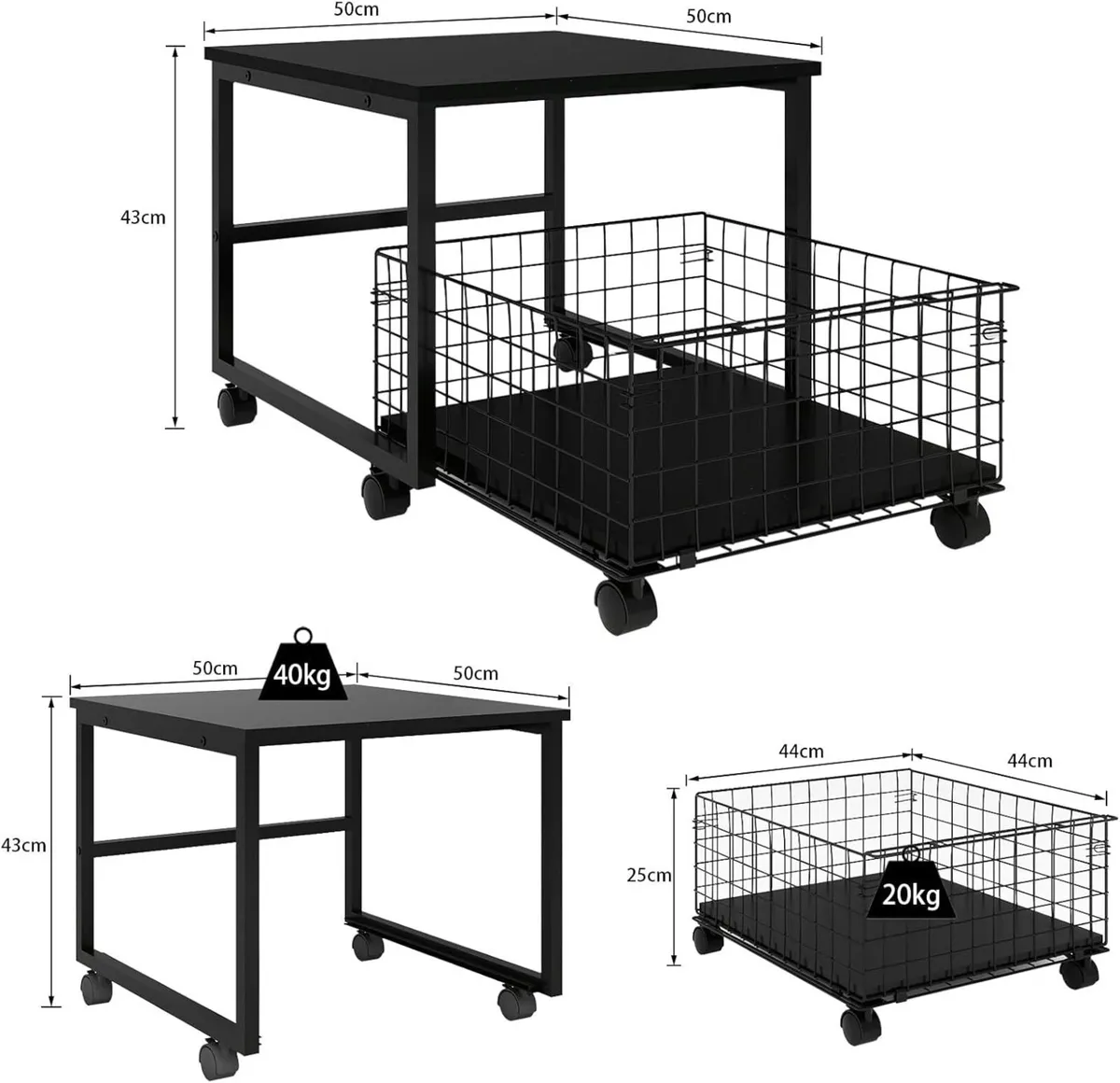 Mobile Mini Fridge Stand with Large Capacity - Image 2