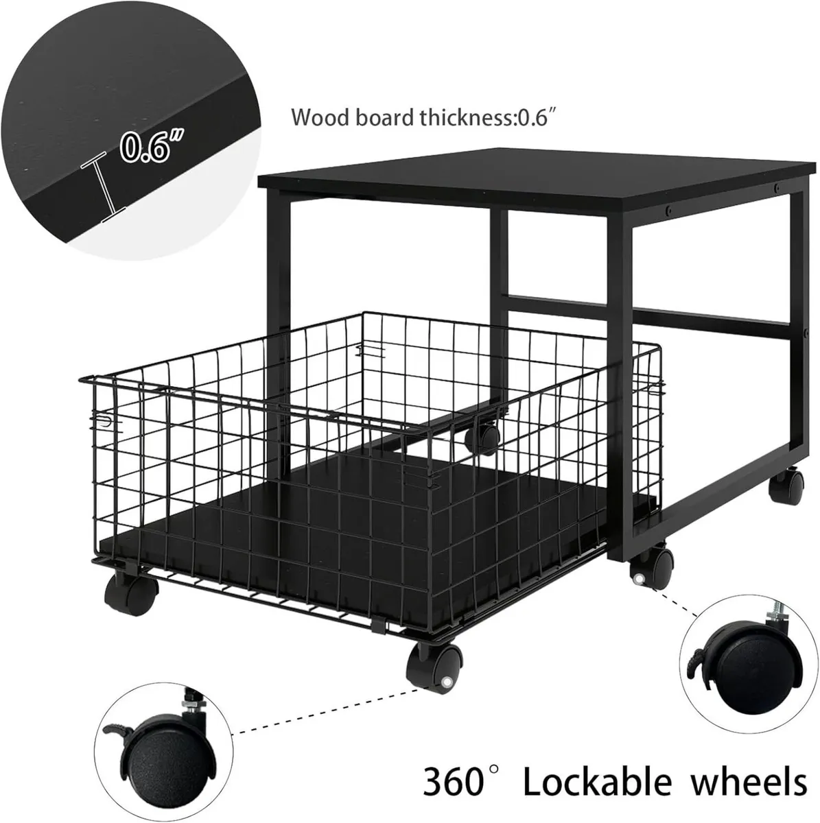Mobile Mini Fridge Stand with Large Capacity - Image 3
