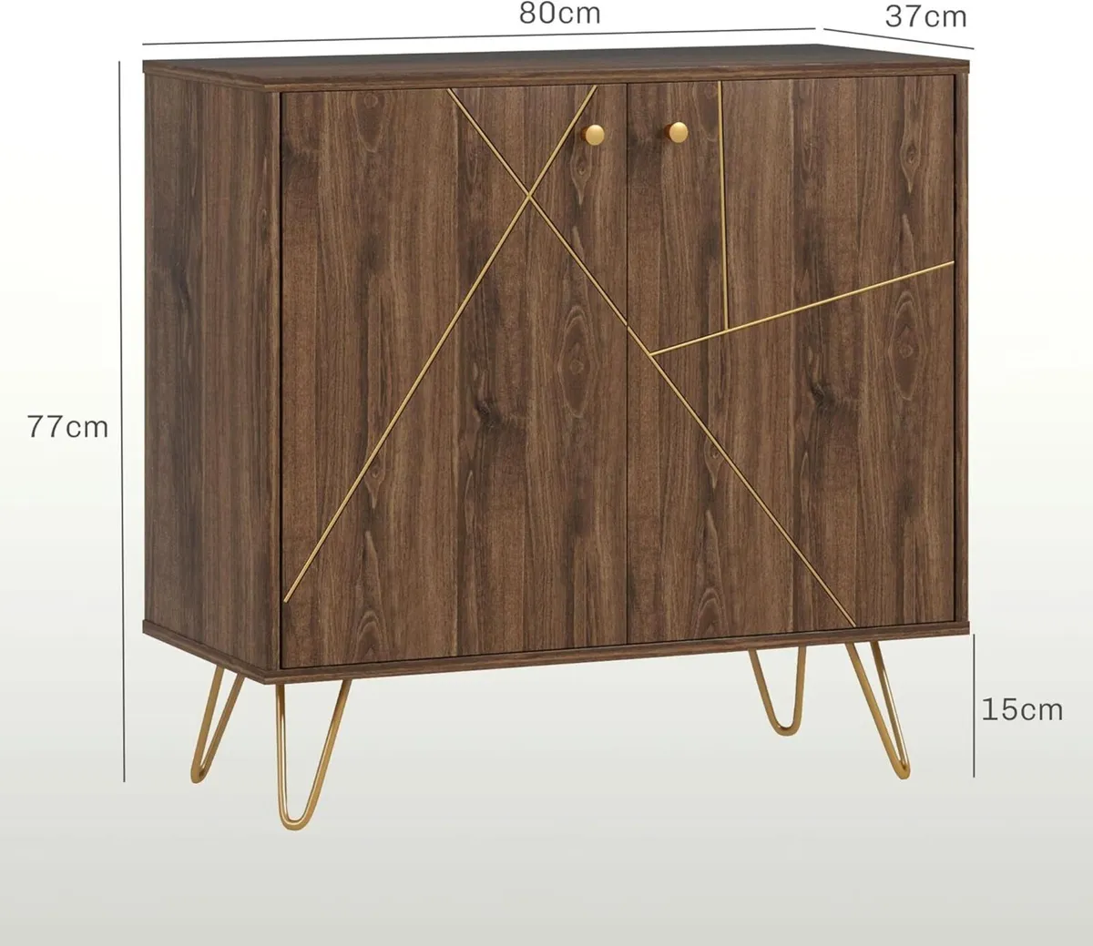 Sideboard Storage Cabinet with Golden Lines - Image 3