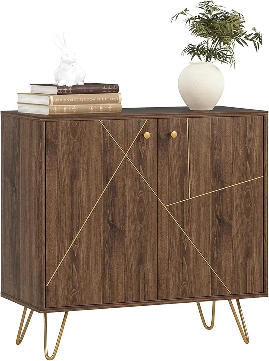 Sideboard Storage Cabinet with Golden Lines - Image 1
