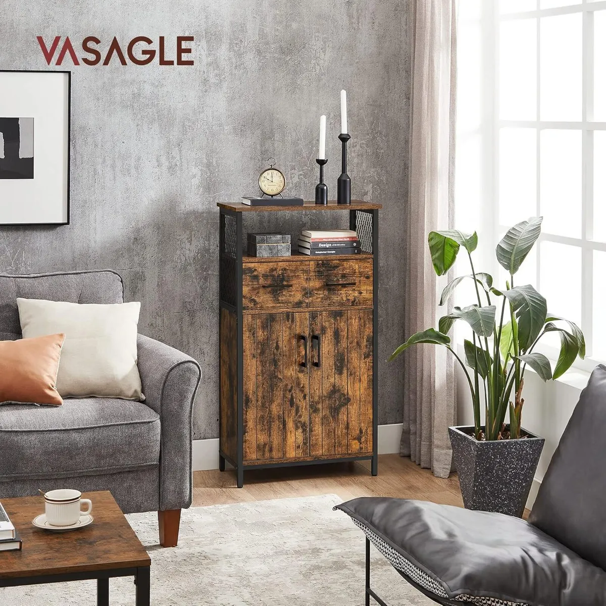 Storage Cabinet Multipurpose Sideboard with - Image 2