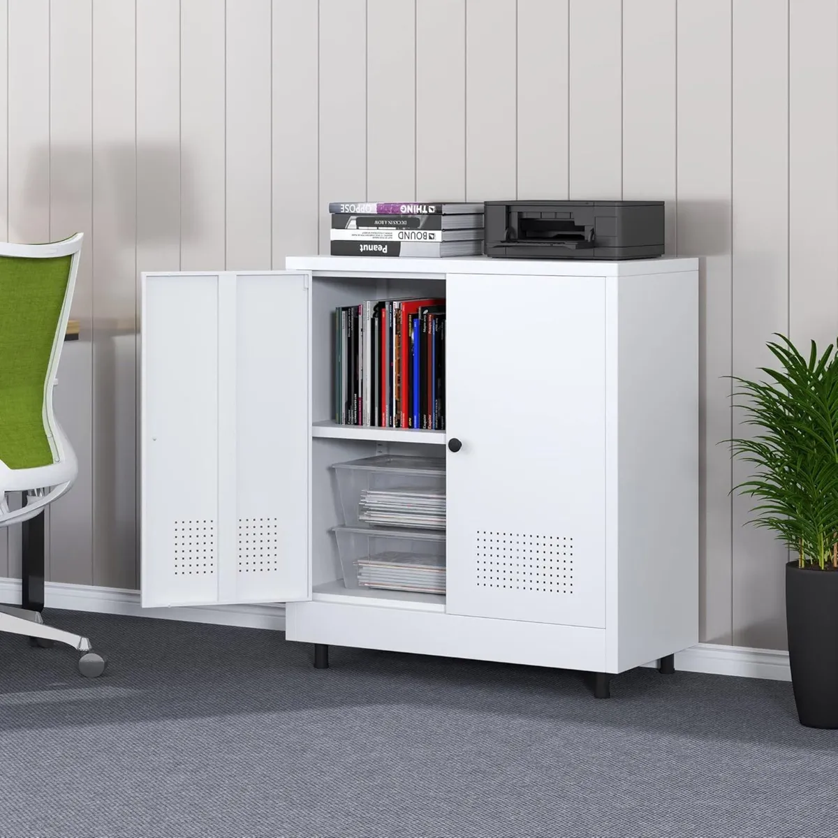 Metal Storage Cupboard with 2 Doors and Adjustable - Image 4