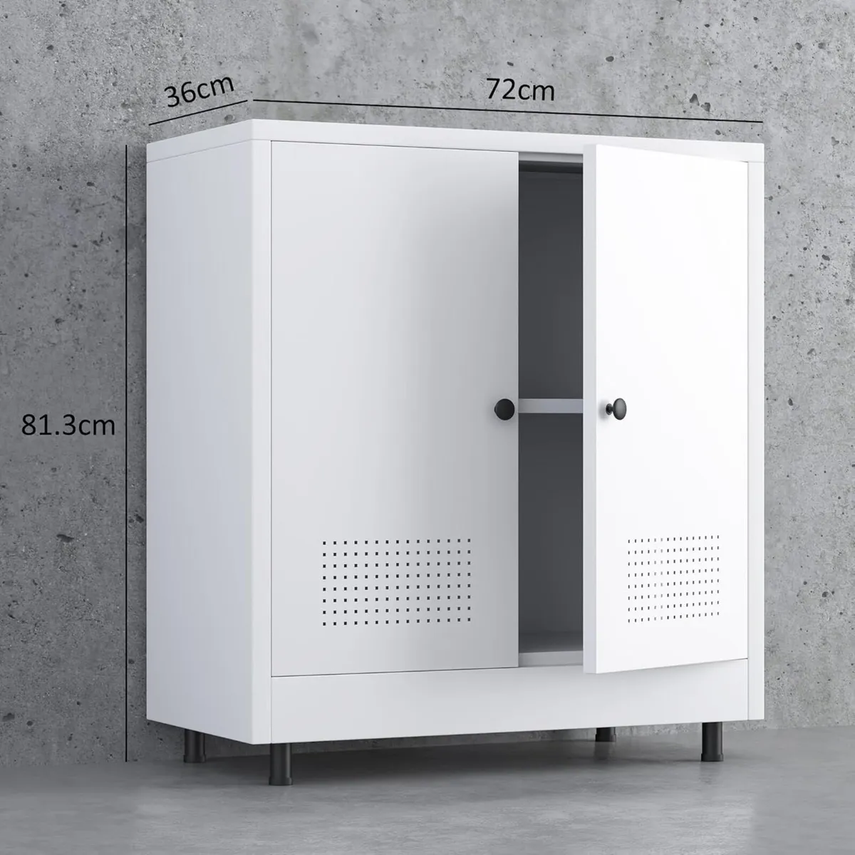 Metal Storage Cupboard with 2 Doors and Adjustable - Image 3