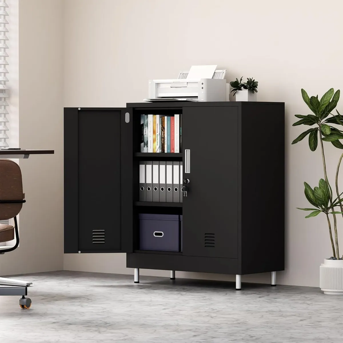 Metal Storage Cupboard with Locking Doors and - Image 4