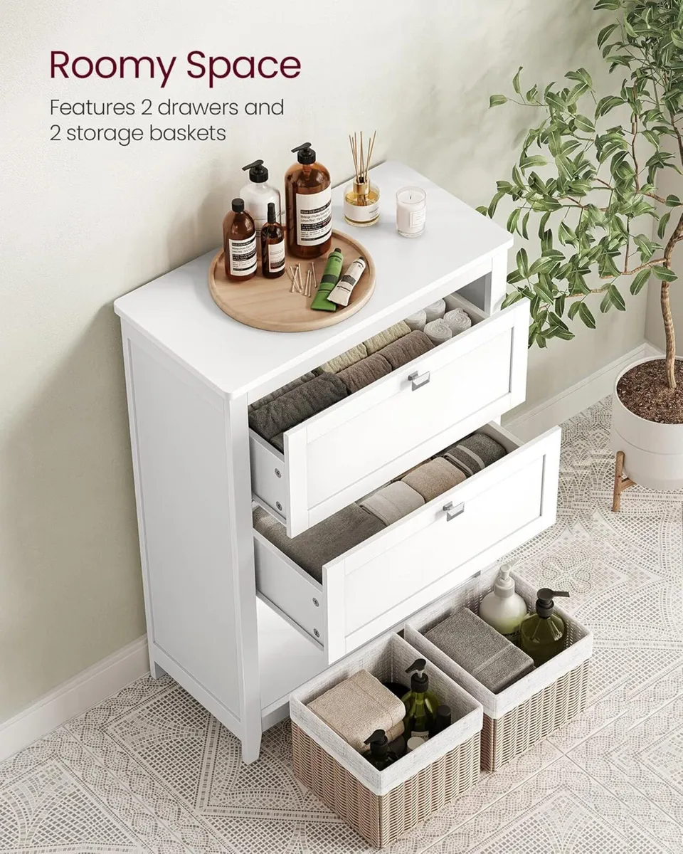 Bathroom Cabinet Storage 2 Drawers with 1 Set of - Image 4