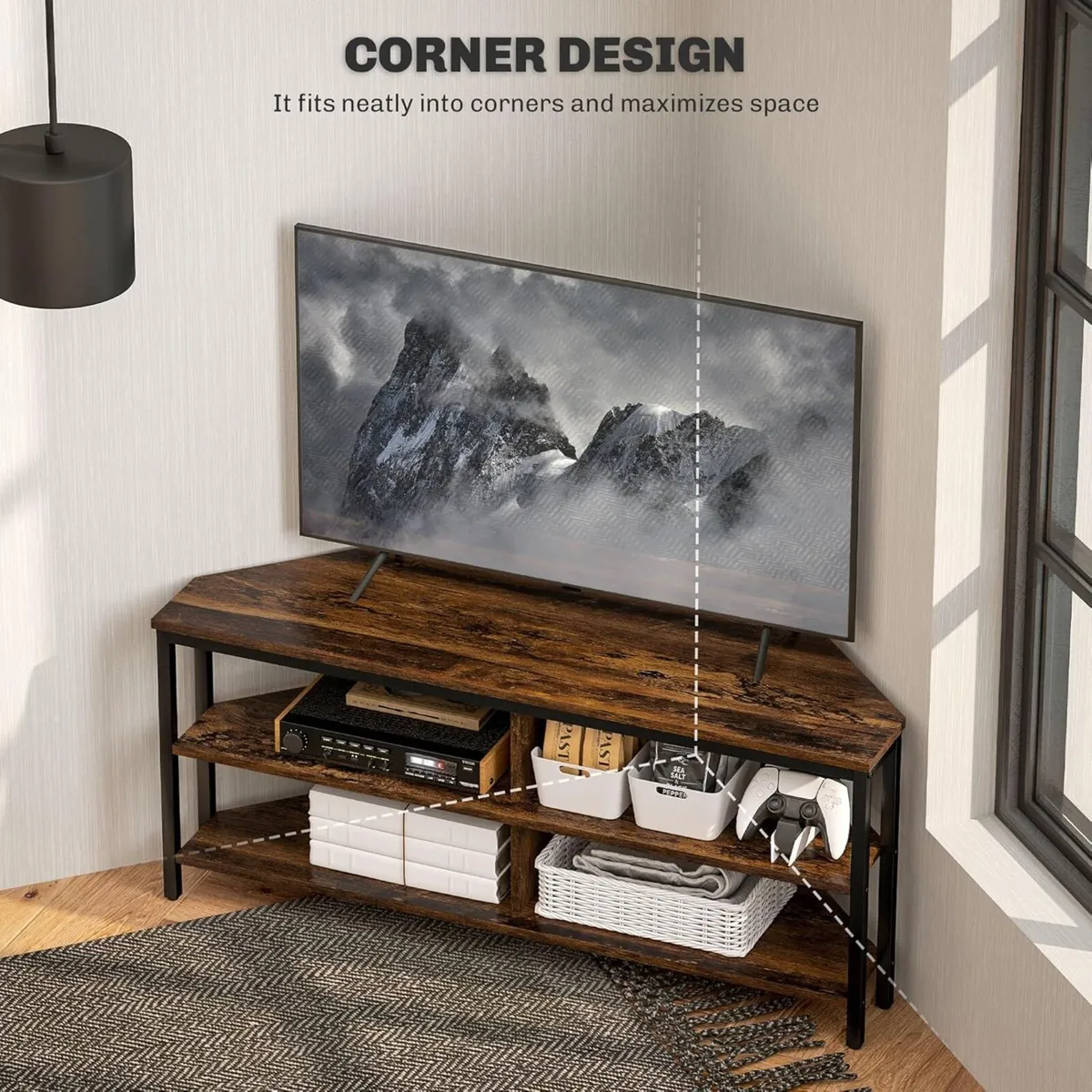 Corner TV Stand Cabinet Unit for TVs up to 50 - Image 4