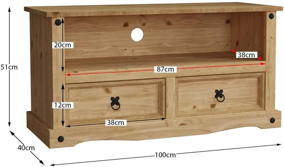 TV Cabinet Flat Screen Stand Unit 95 cm x 43 51 - Image 2