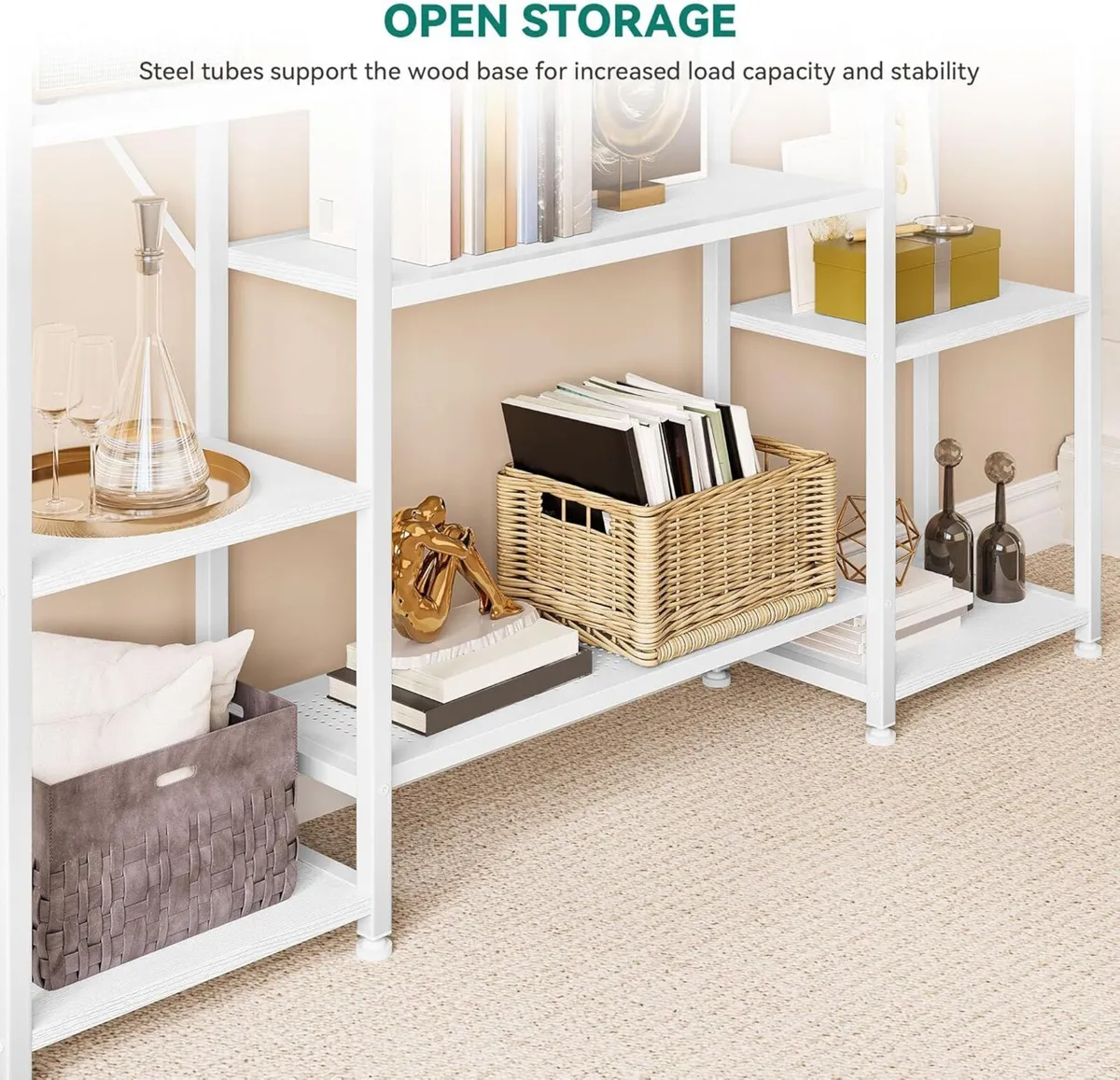 Industrial Bookcase 73 cm Wide Standing Open - Image 4