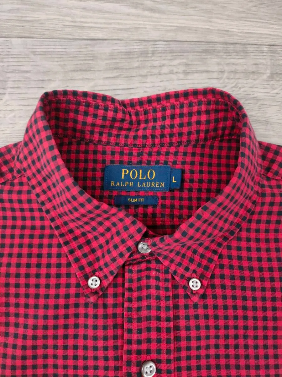 Ralph Lauren Button Down Check Shirt Mens Large - Image 4
