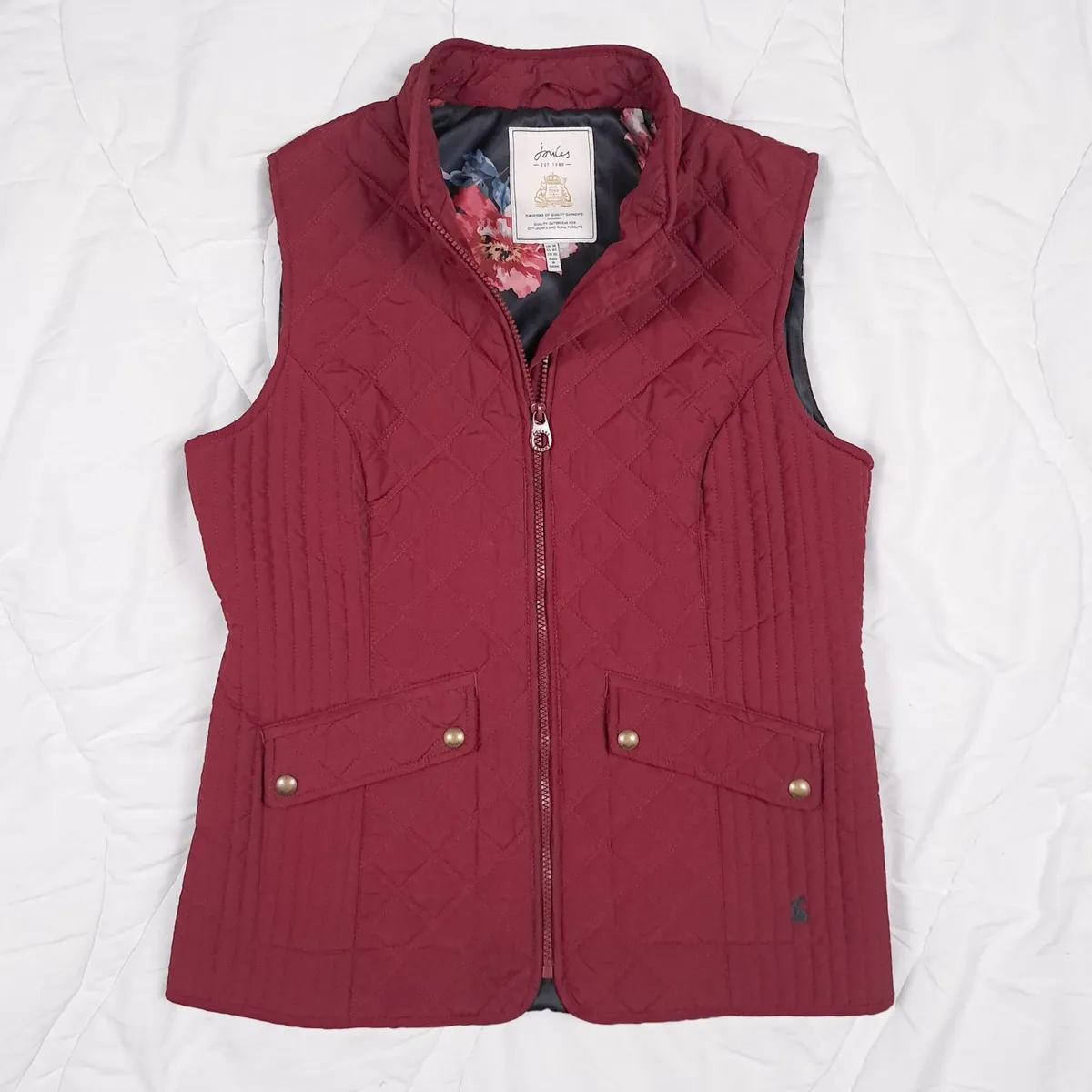 Joules Red Burgundy Quilted Gilet 14UK/42EU - Image 1