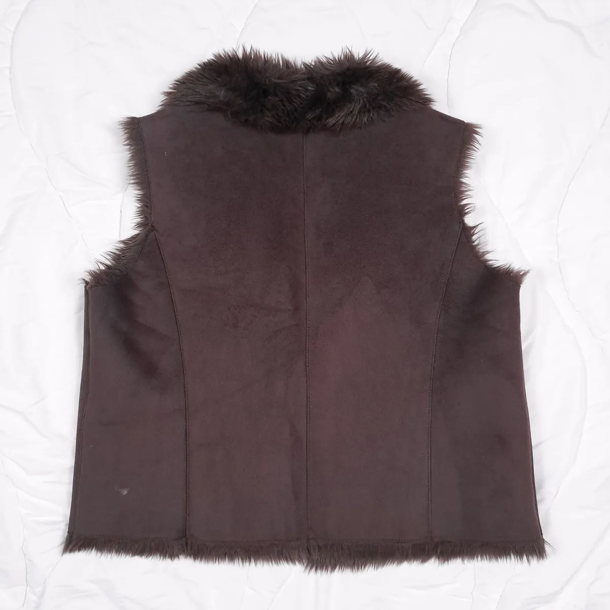 Valerie Stevens Brown Suede Gilet Size L/XL - Image 2