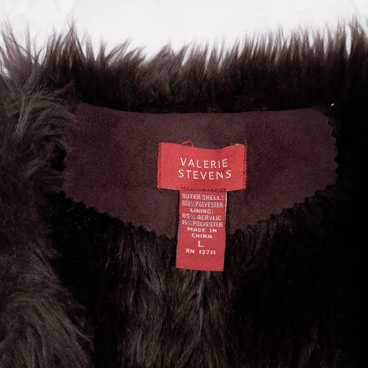 Valerie Stevens Brown Suede Gilet Size L/XL - Image 3