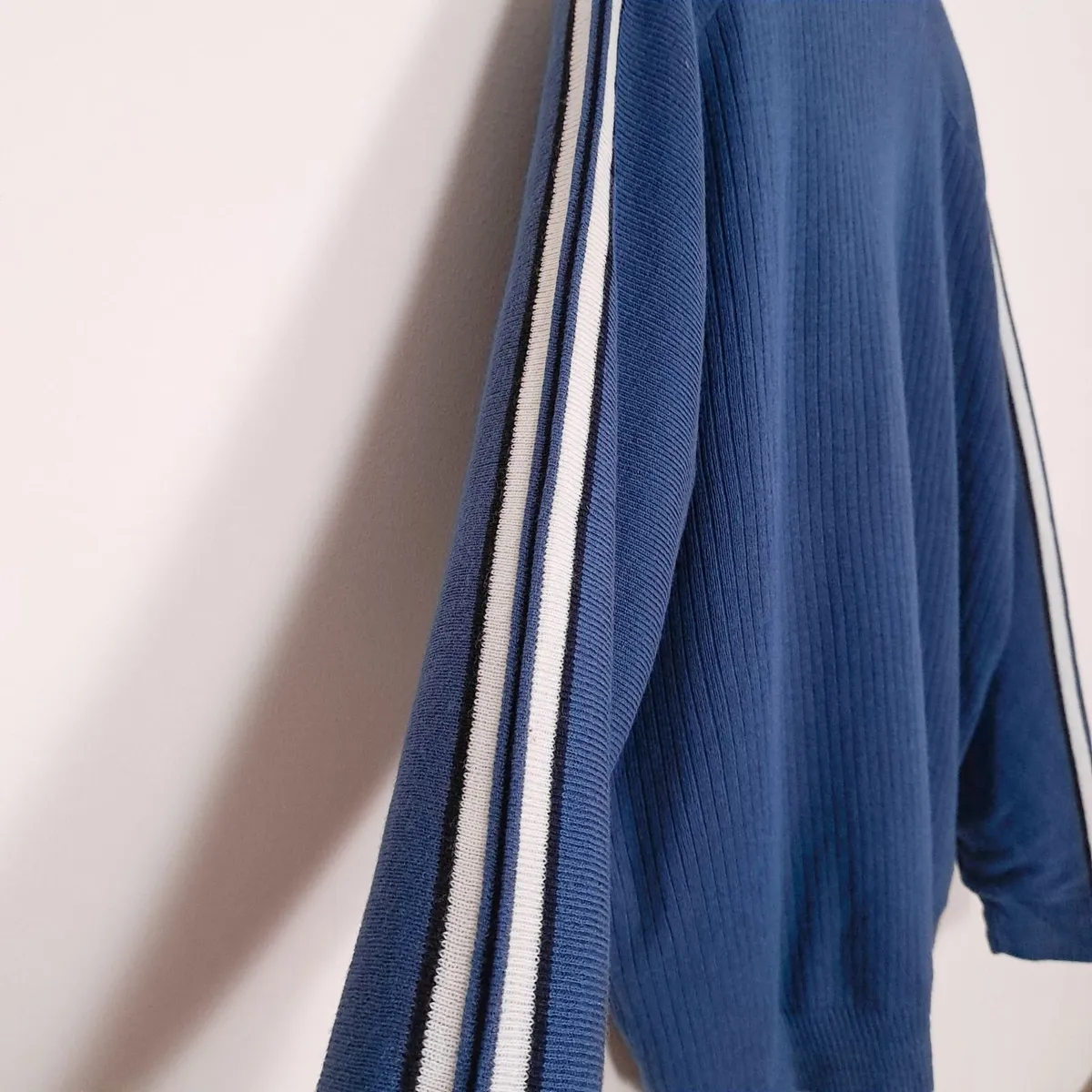 Crane Sports Blue Ribbed Pullover Golf Sweater L - Image 4