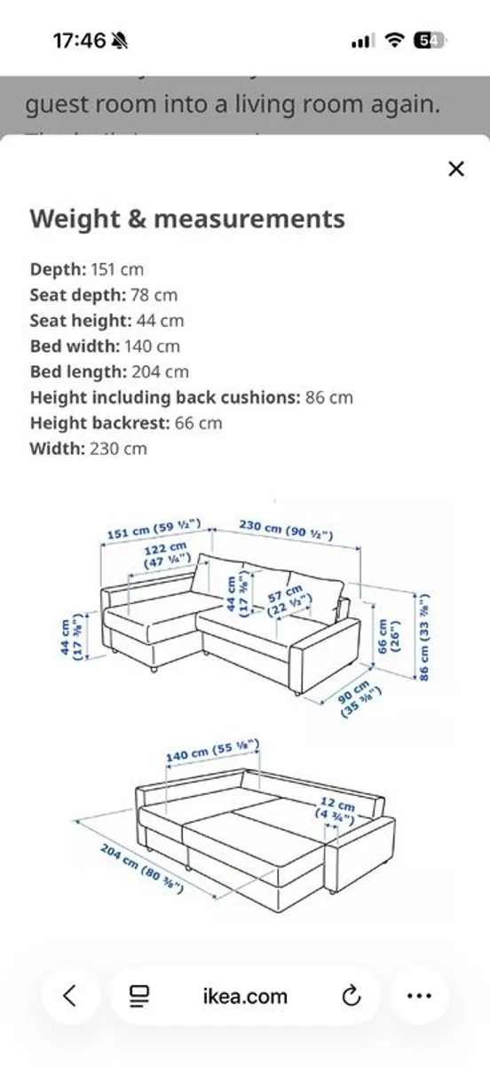Dark Grey Corner sofa-bed with storage - IKEA FRIHETEN - Image 3